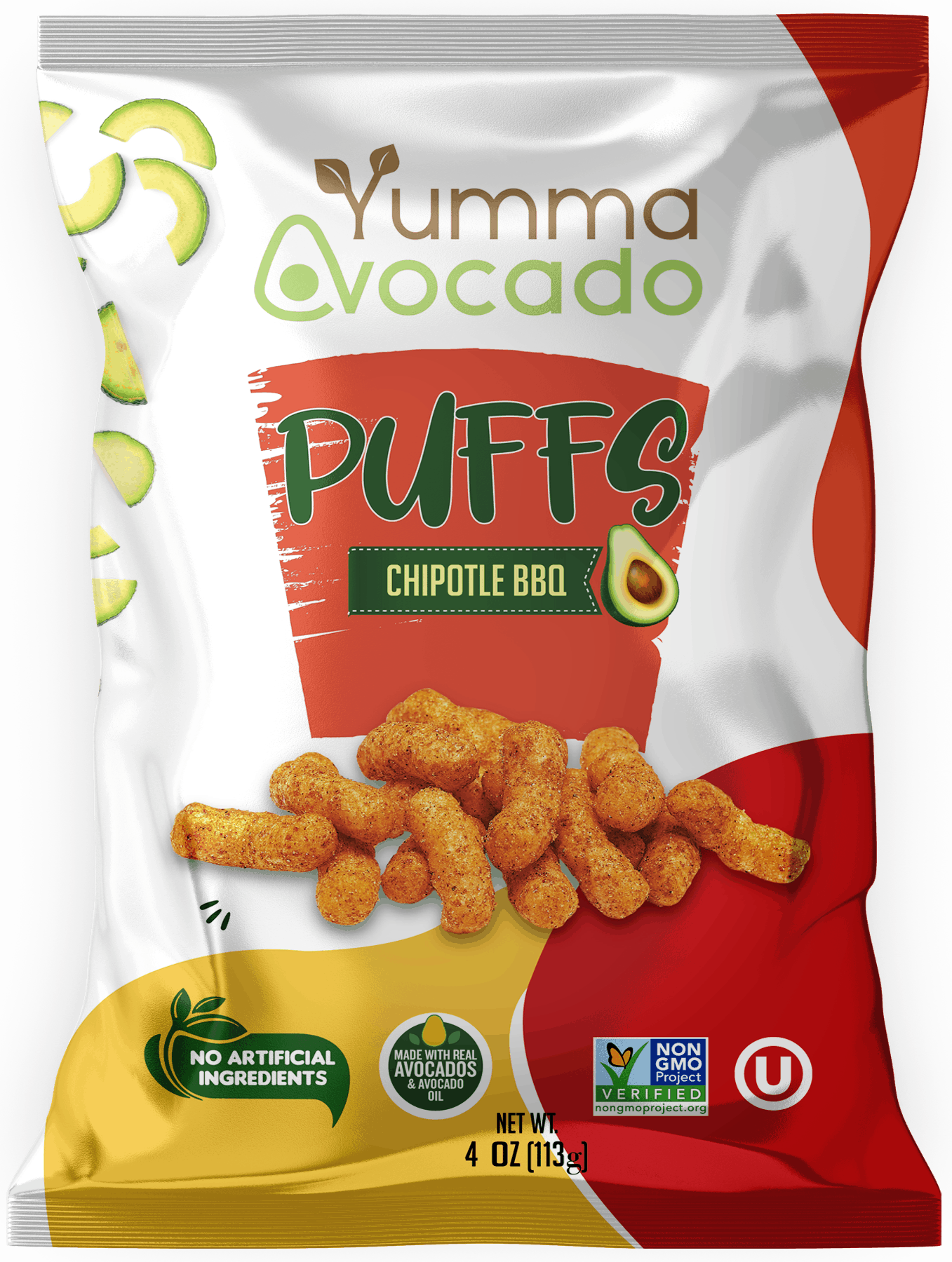 Yumma Avocado Puffs Chipotle BBQ 4 oz 6 units per case