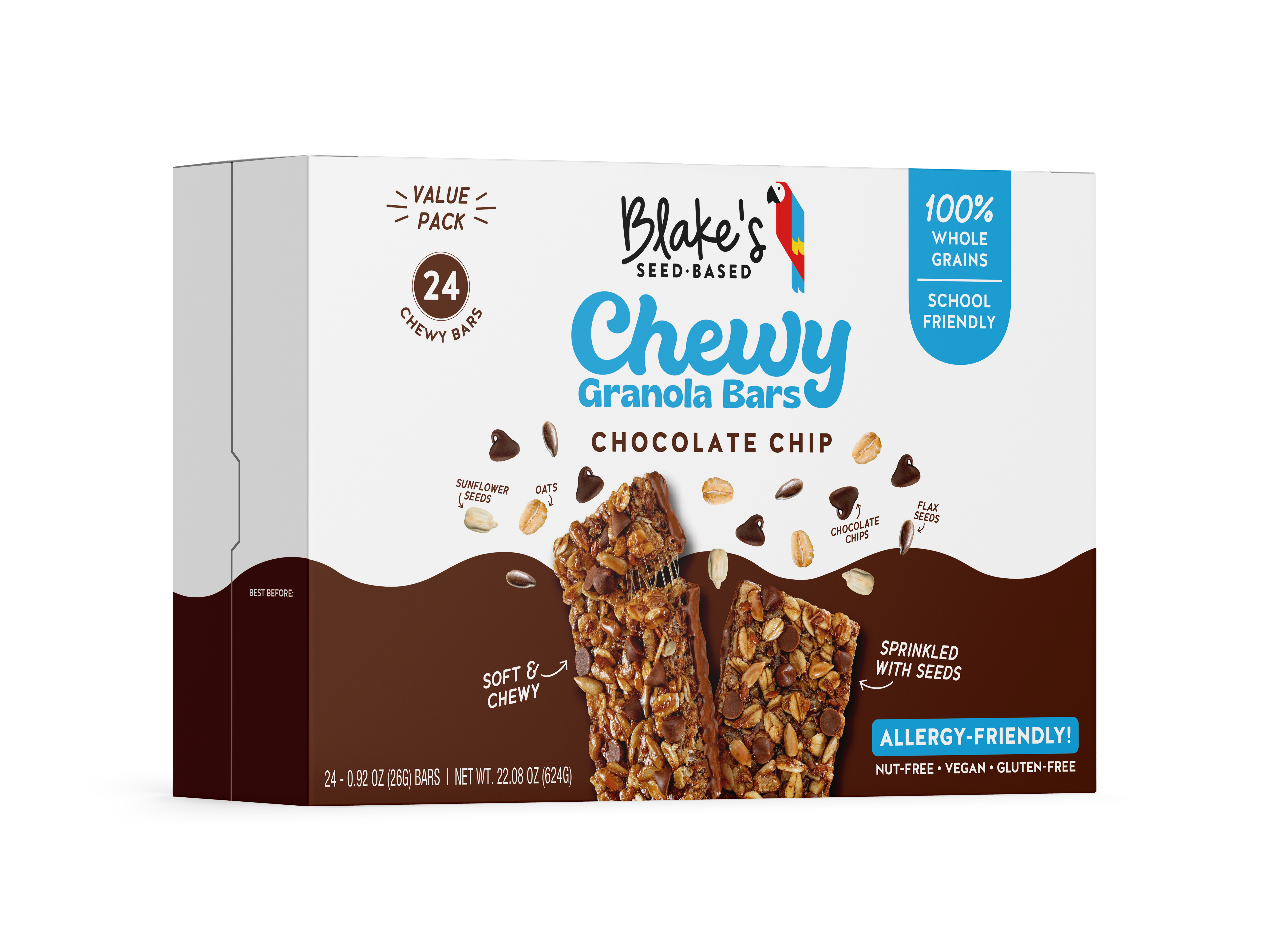 Blake's Seed Based Chocolate Chip Chewy Granloa Bar 8 innerpacks per case 22.1 oz