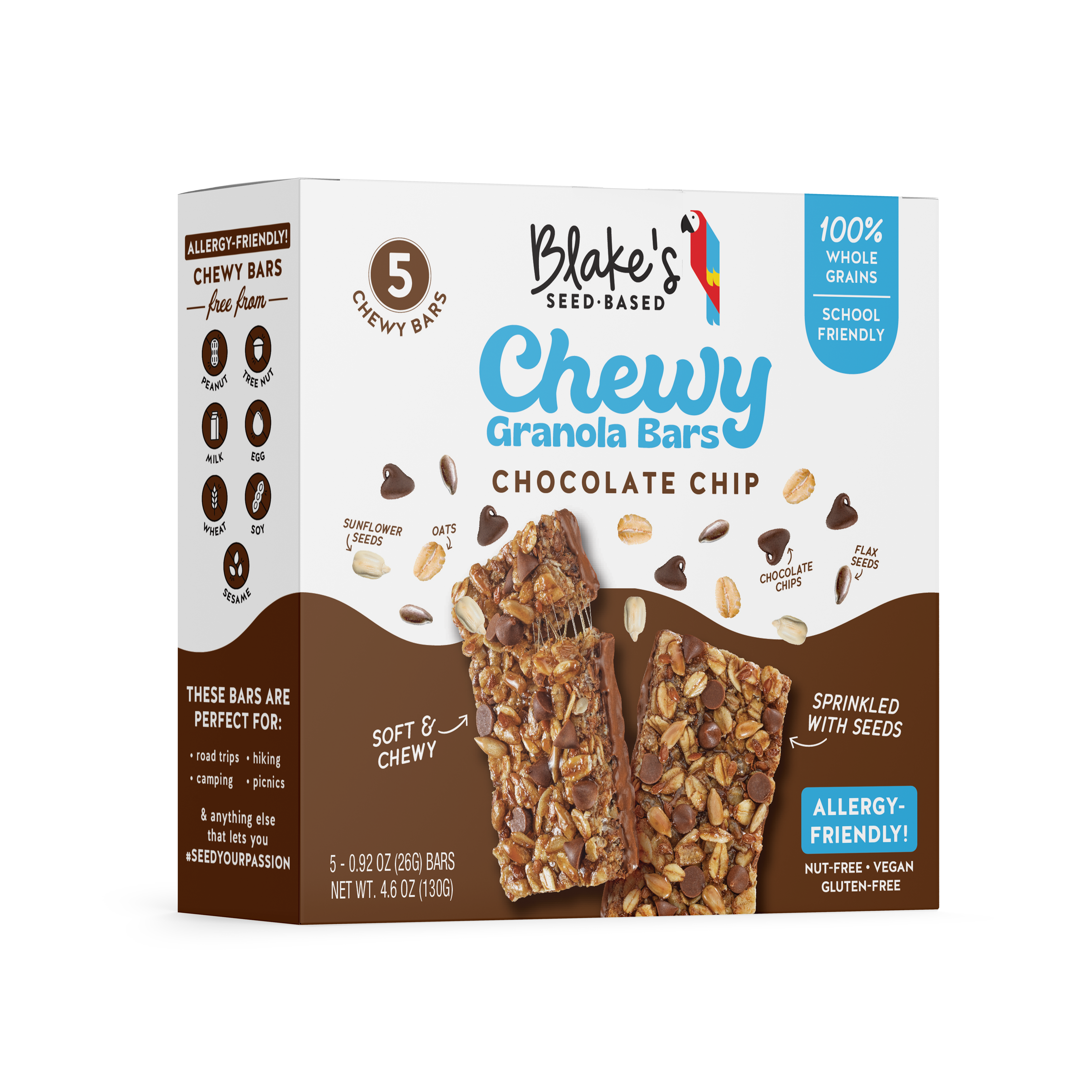 Blake's Seed Based Chocolate Chip Chewy Granloa Bar 12 innerpacks per case 4.6 oz