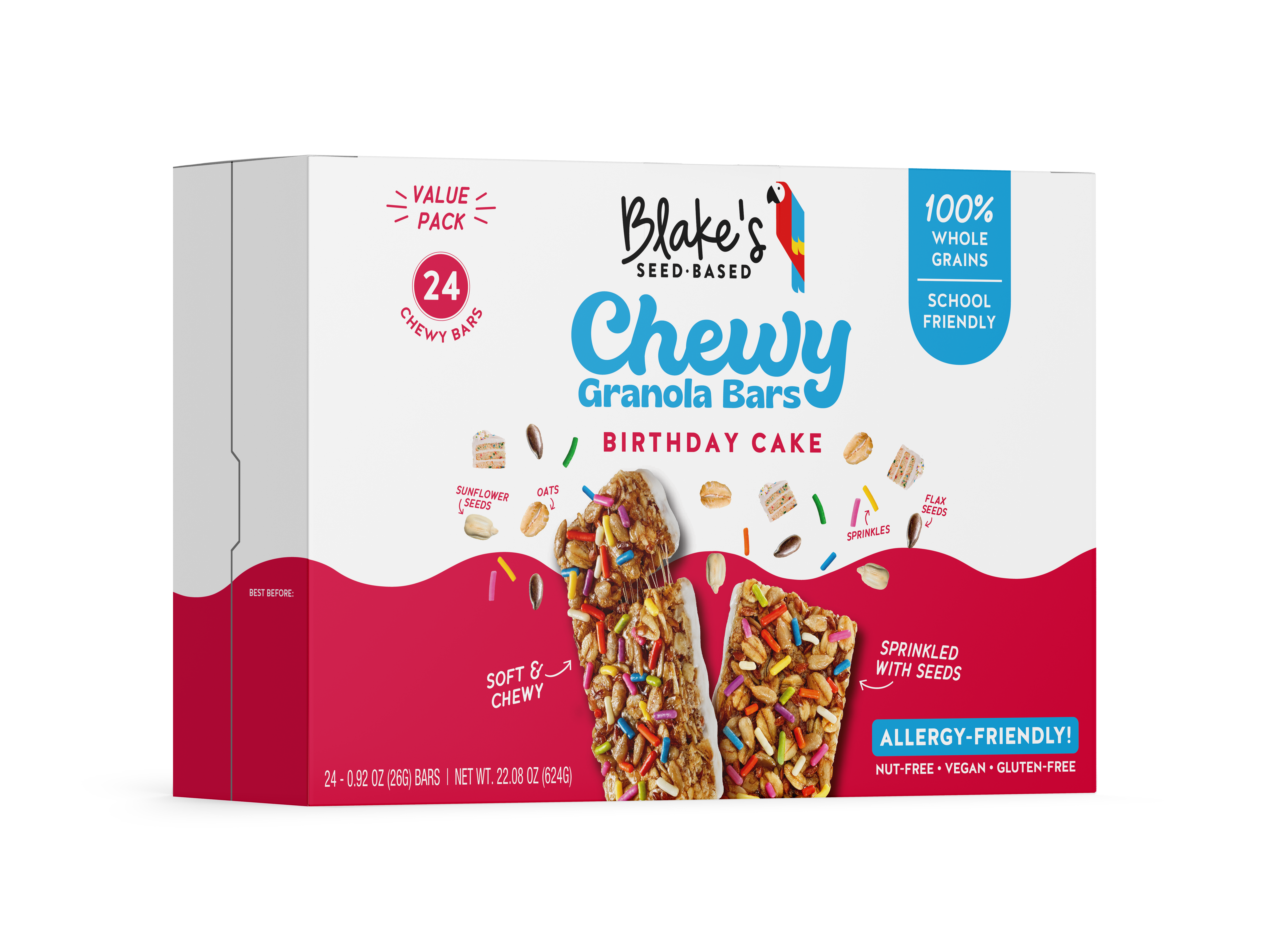 Blake's Seed Based Birthday Cake Chewy Granola Bar 8 innerpacks per case 22.1 oz