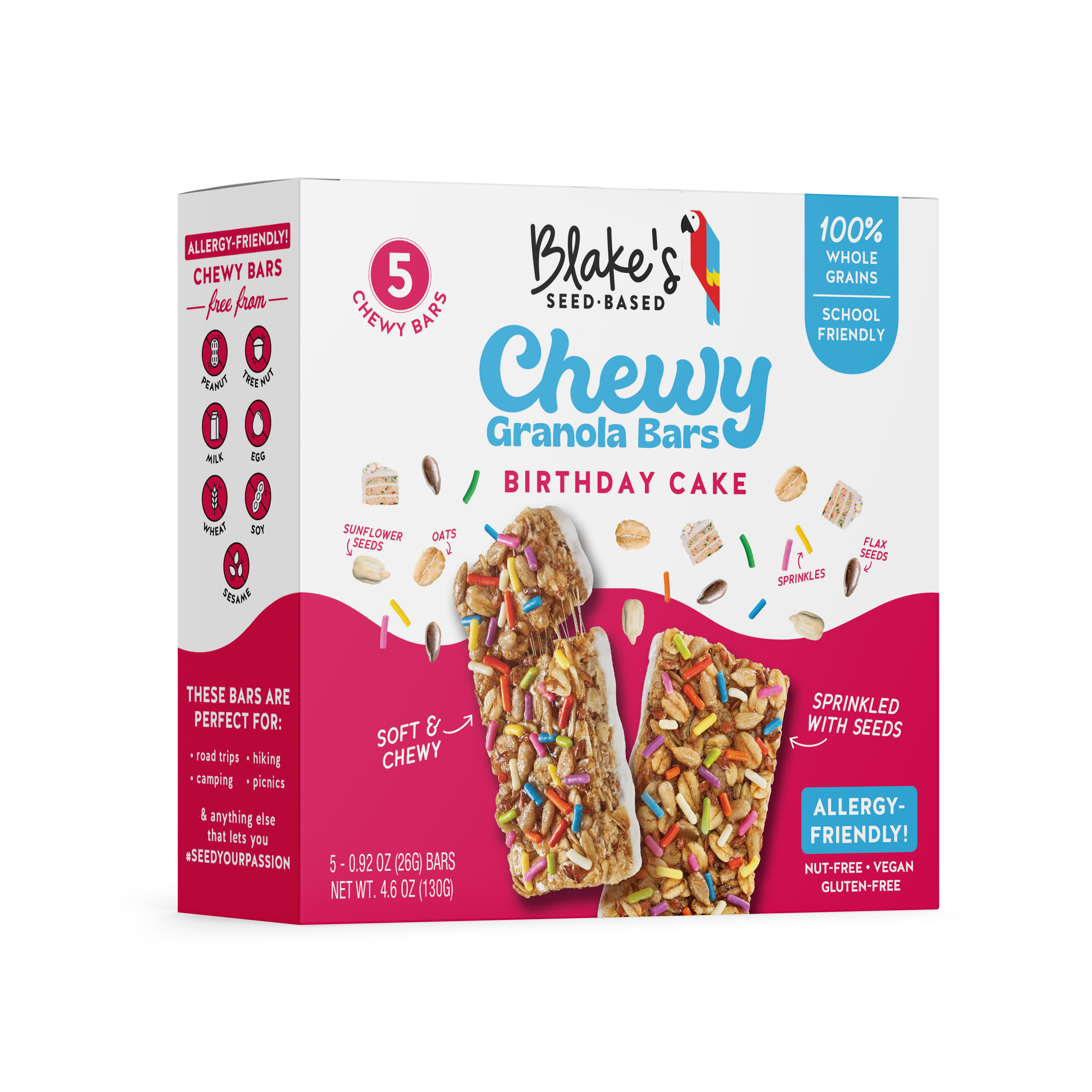 Blake's Seed Based Birthday Cake Chewy Granola Bar 12 innerpacks per case 4.6 oz