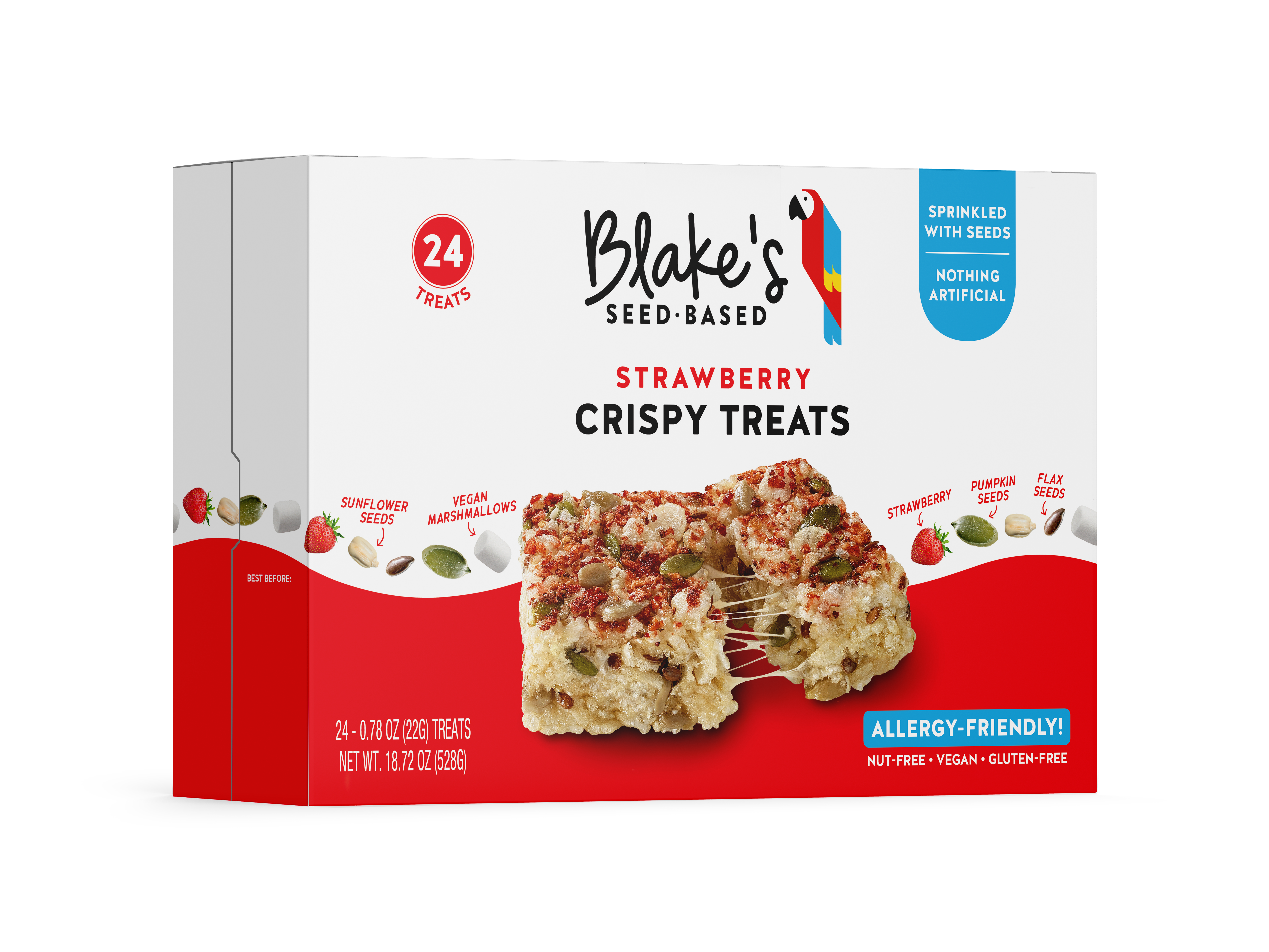 Blake's Seed Based Strawberry Rice Crispy Treat 8 innerpacks per case 18.8 oz