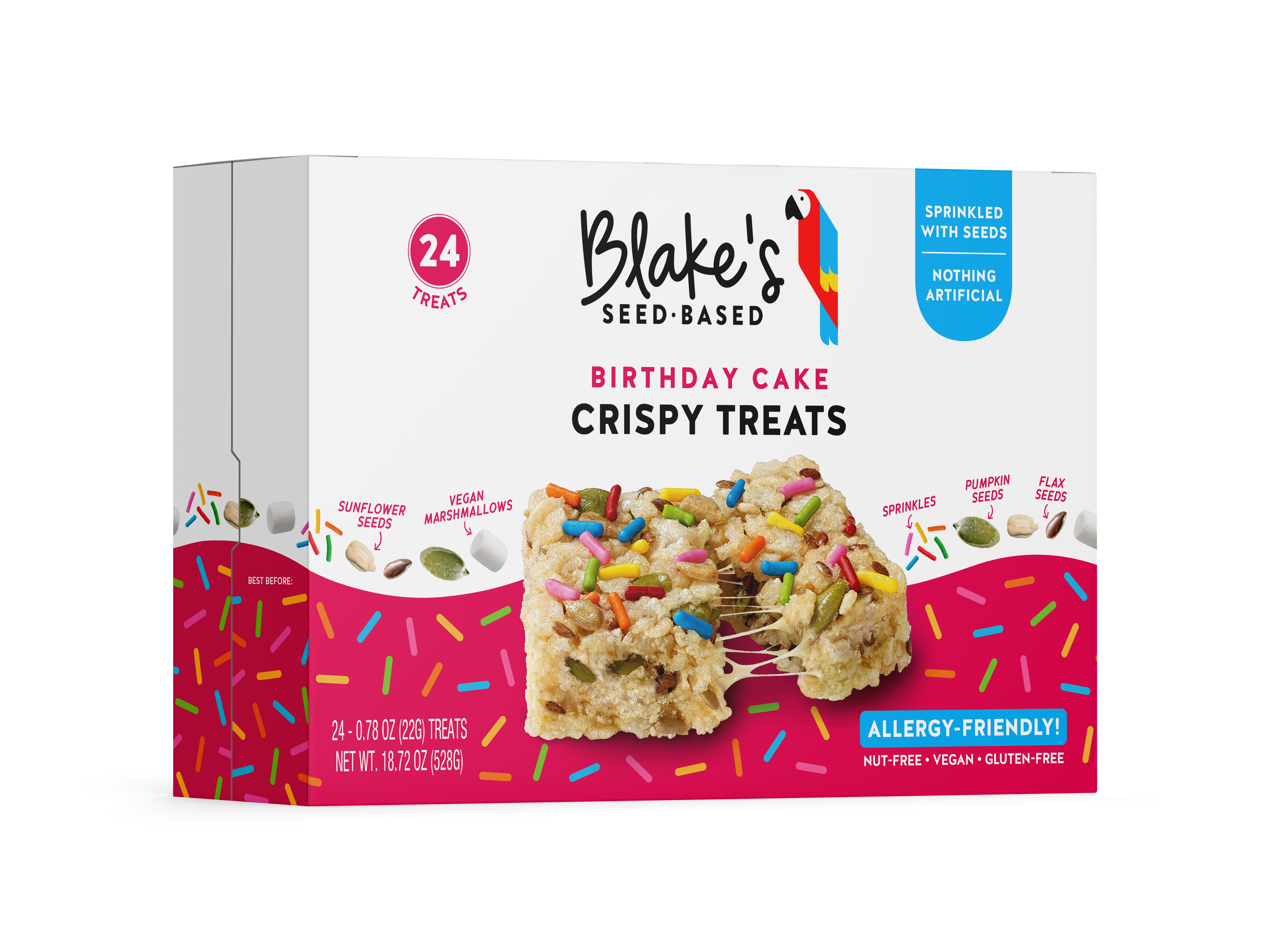 Blake's Seed Based Birthday Cake Rice Crispy 8 innerpacks per case 18.8 oz