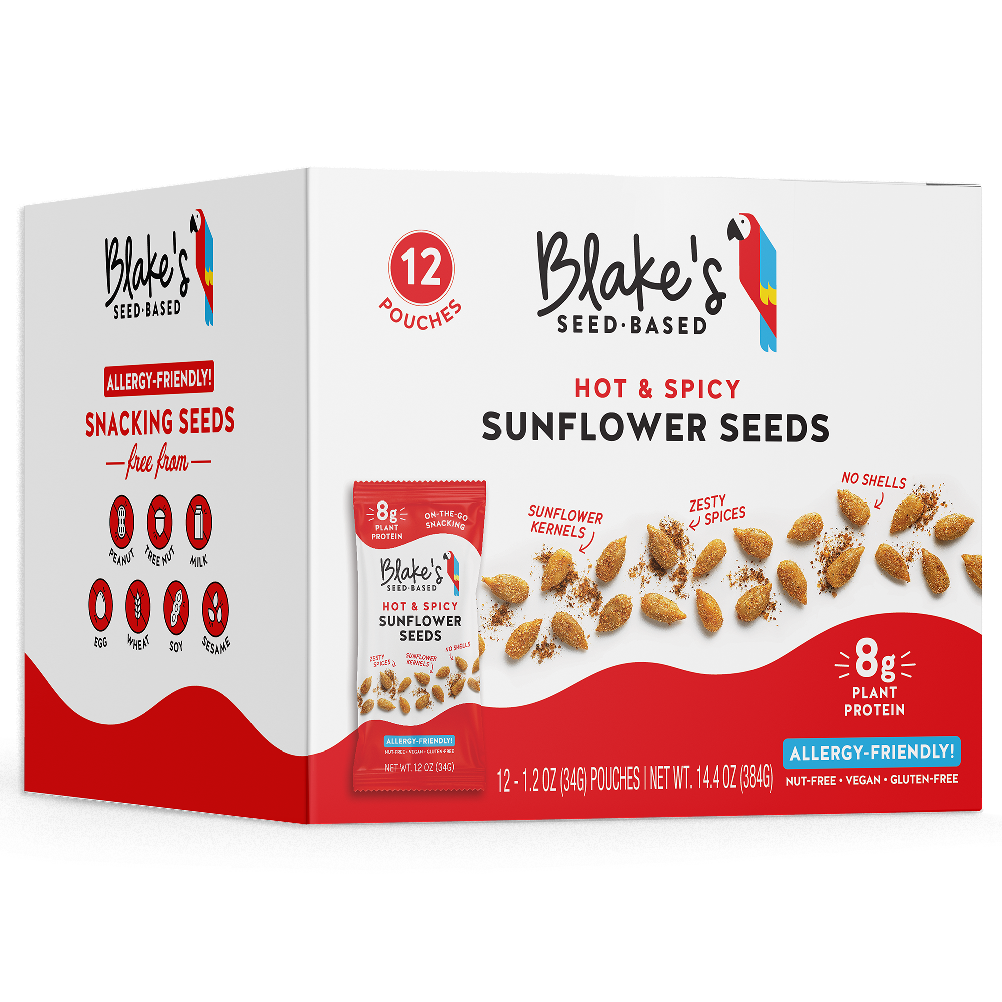Blake's Seed Based Spicy Sunflower Seeds- 12ct 24 units per case 14.4 oz
