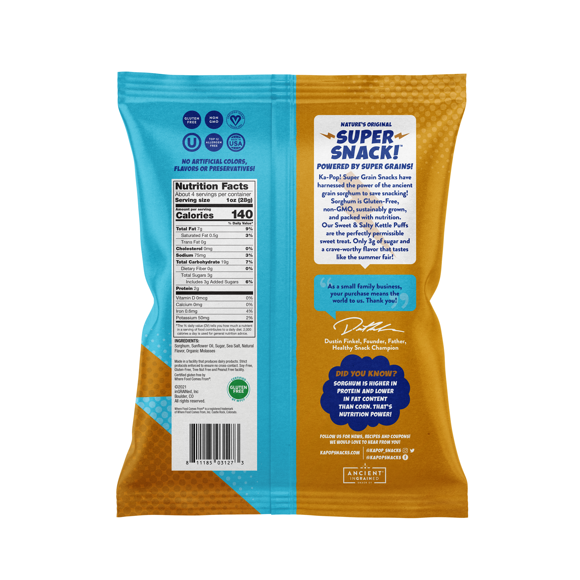 Ka-Pop! Sweet & Salty Kettle Puffs 6 units per case 4.0 oz