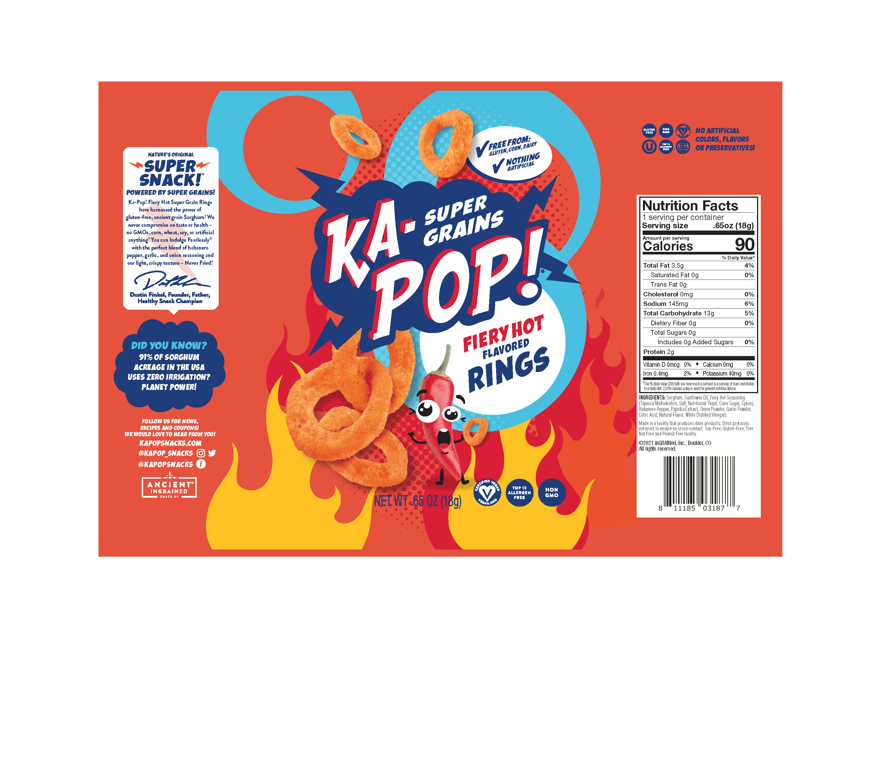 Ka-Pop! Fiery Hot Rings 24 units per case 0.7 oz Product Label