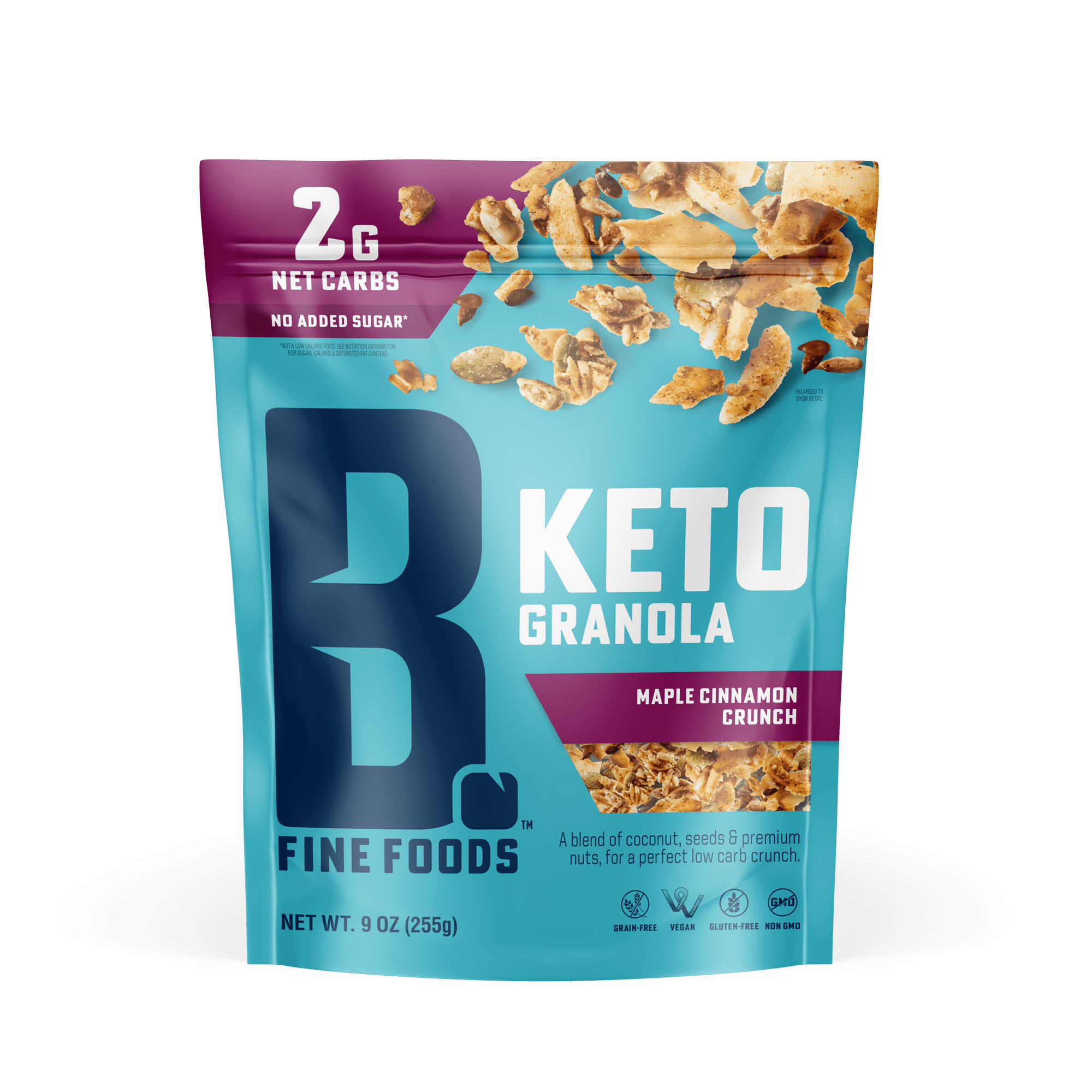B. Fine Foods Maple Cinnamon Crunch Keto Granola 6 units per case 9.0 oz