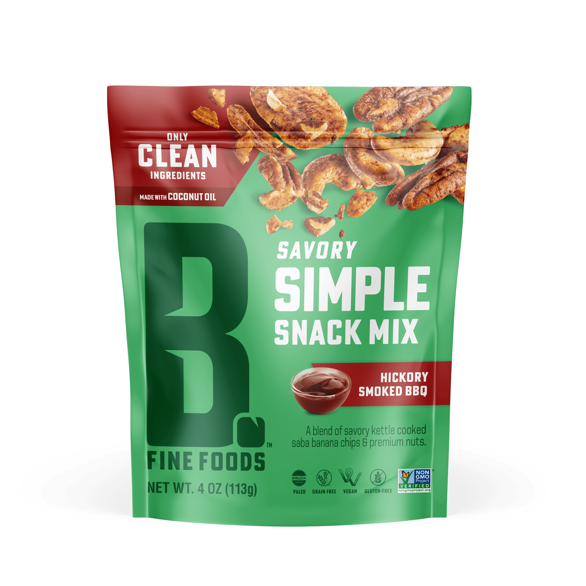 B. Fine Foods Hickory Smoked BBQ Grain Free Snack Mix 6 units per case 4.0 oz