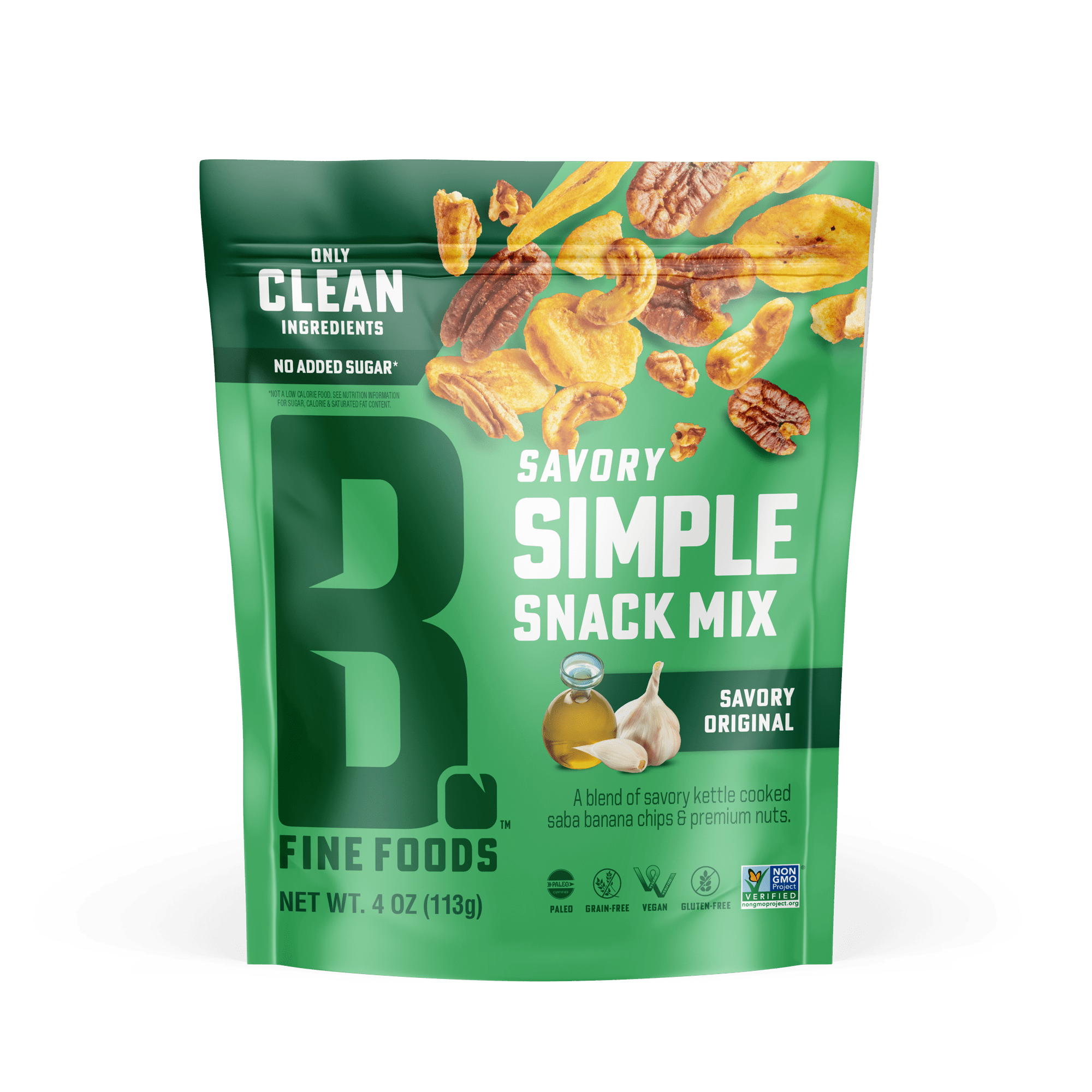 B. Fine Foods Savory Original Grain Free Snack Mix 6 units per case 4.0 oz