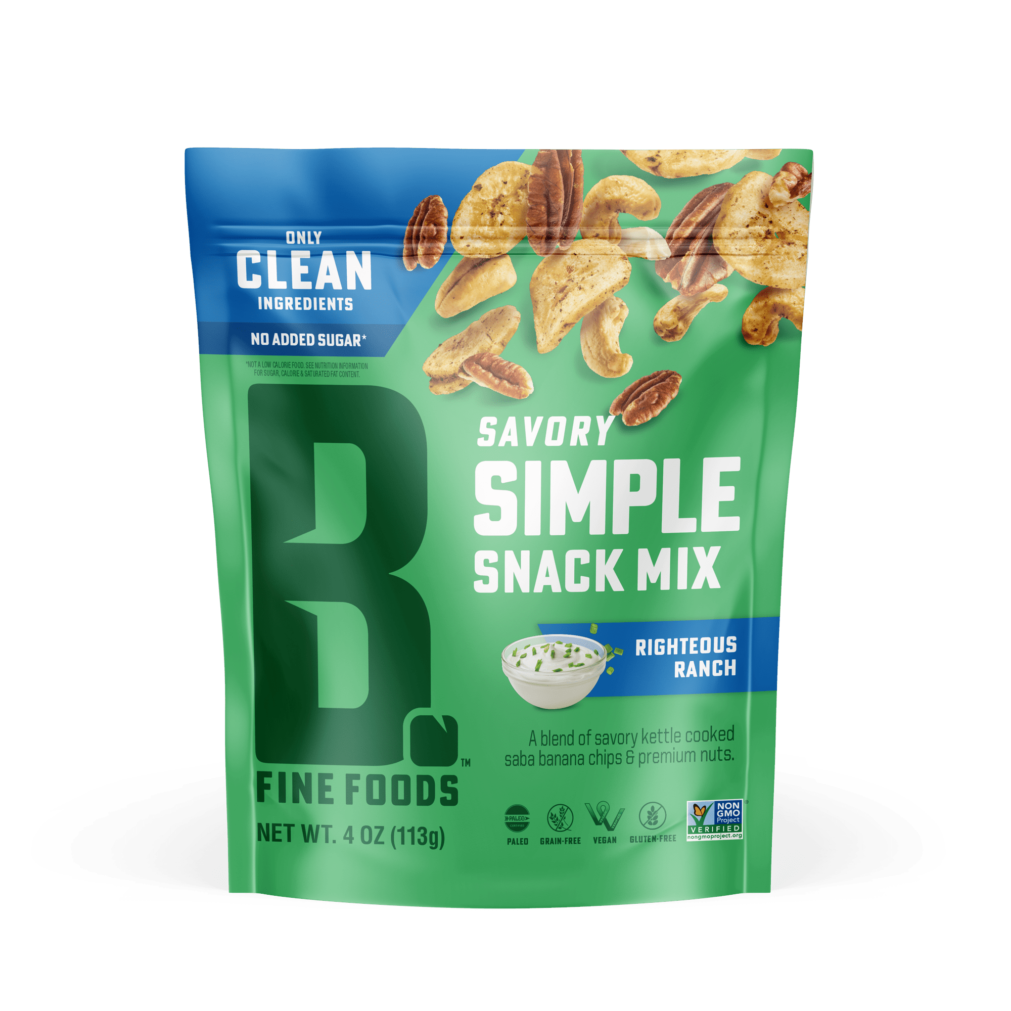 B. Fine Foods Righteous Ranch Grain Free Snack Mix 6 units per case 4.0 oz