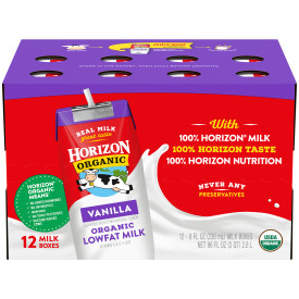 Horizon Organic Vanilla Lowfat Milk 12 units per case 96.0 fl
