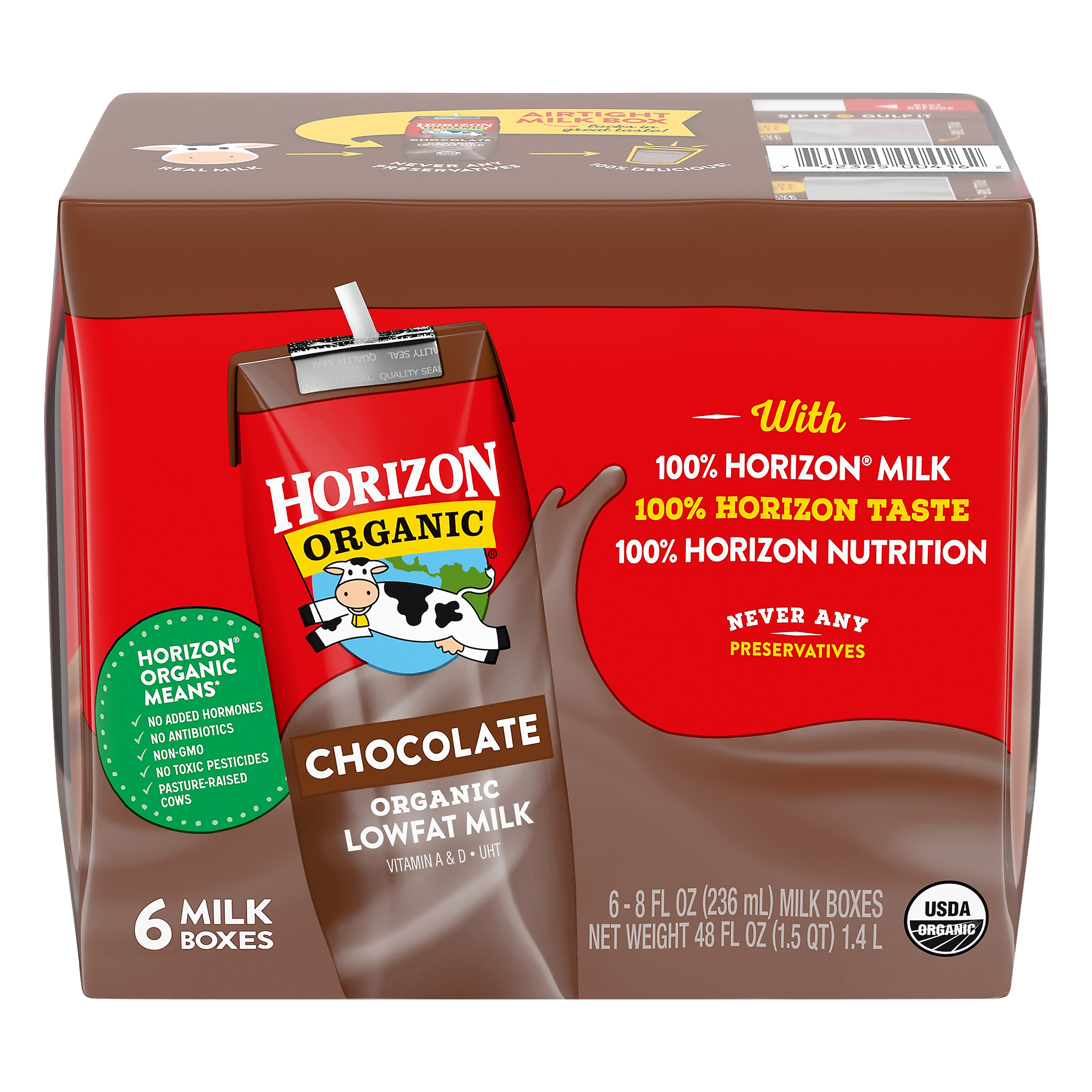 Horizon Organic 1% Chocolate Milk 3 innerpacks per case 48.0 fl