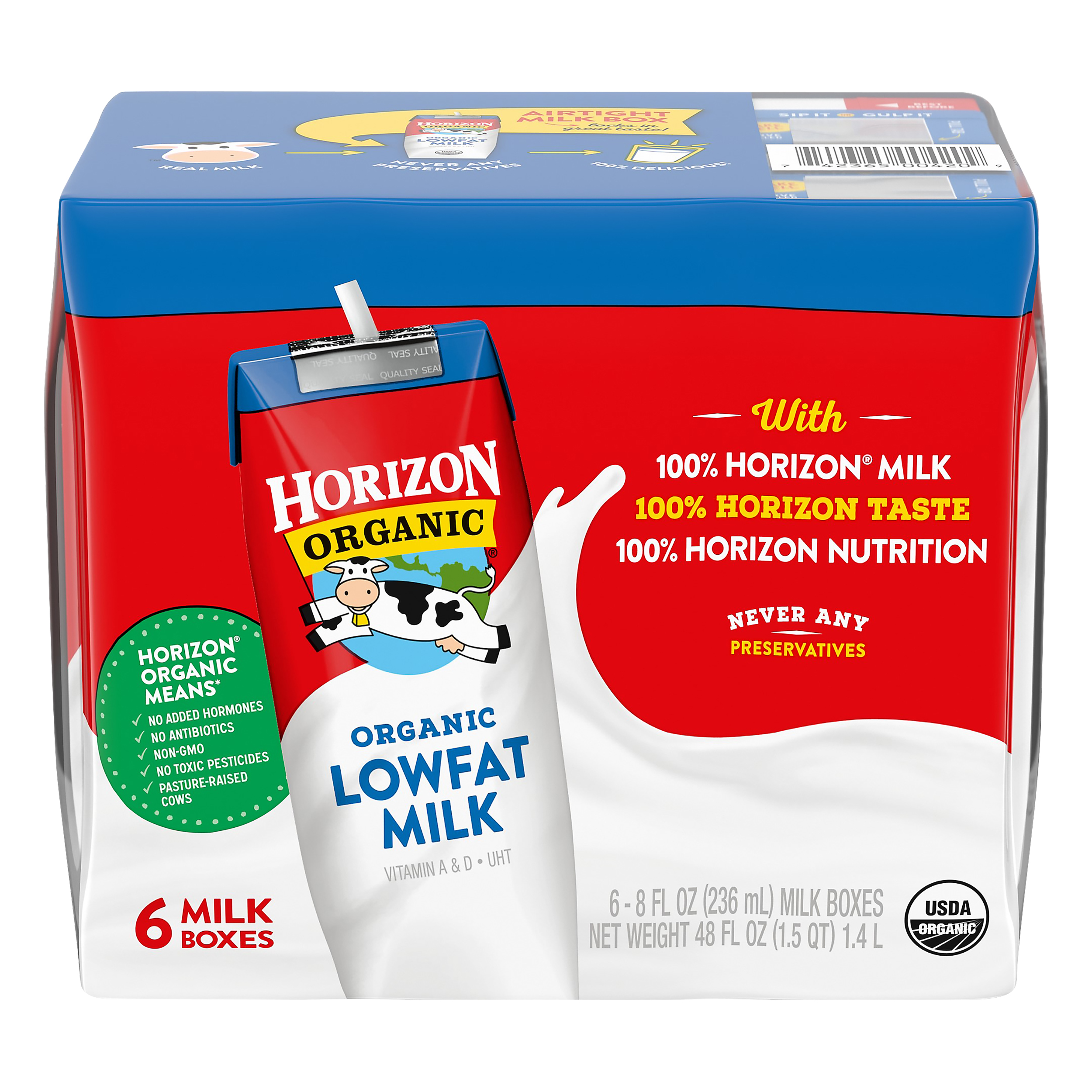 Horizon Organic 1% Lowfat Milk 3 innerpacks per case 48.0 fl