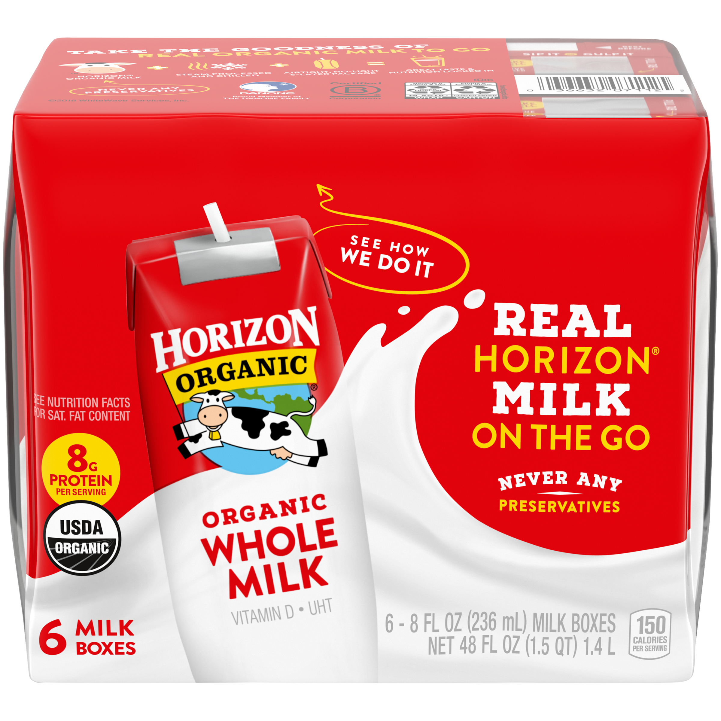 Horizon Organic Whole Milk 3 innerpacks per case 48.0 fl
