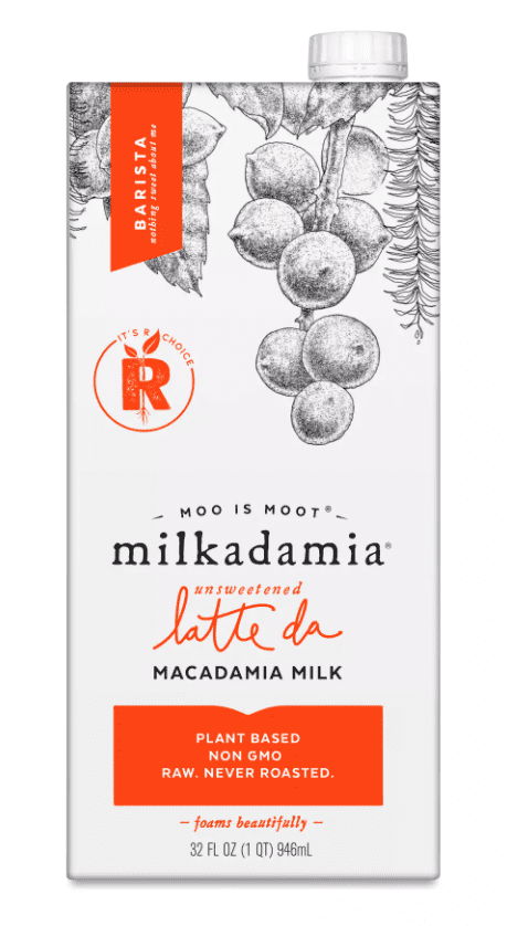 Milkadamia Macadamia Milk Unsweetened Latte Da 6 units per case 32.0 fl