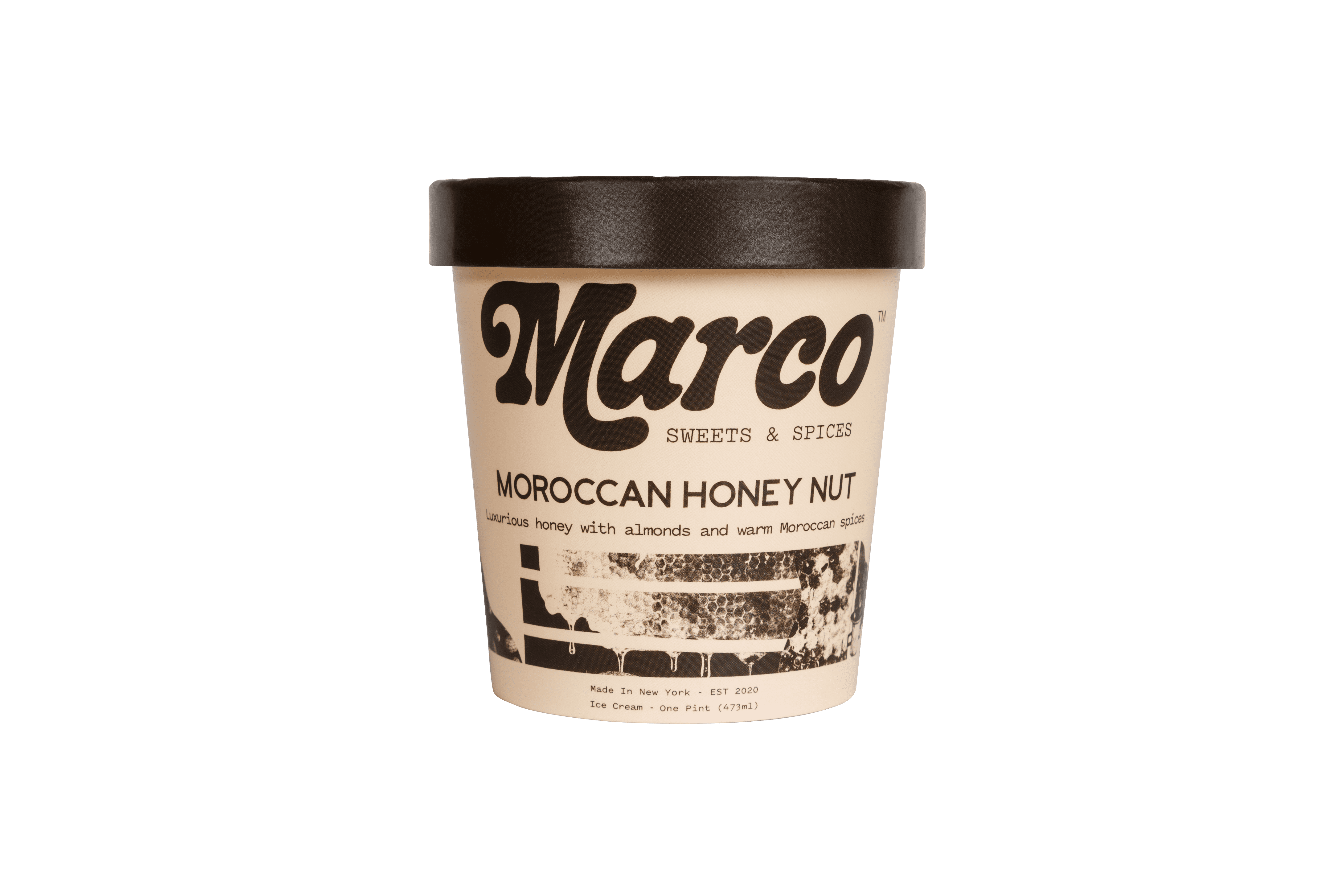 Marco Sweets Moroccan Honey Nut Ice Cream Pint 8 units per case 16.0 oz