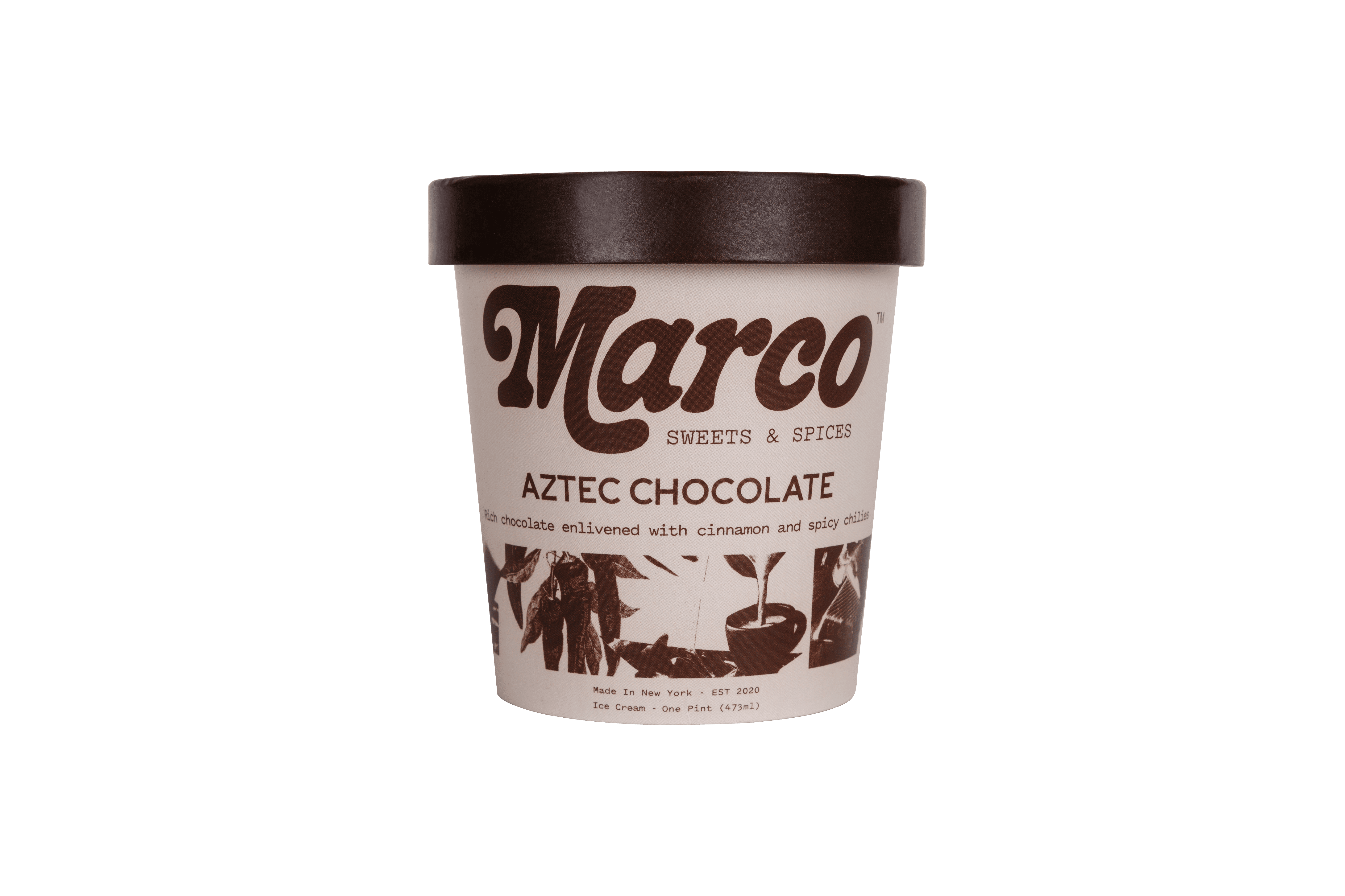 Marco Sweets Aztec Chocolate Ice Cream Pint 8 units per case 16.0 oz