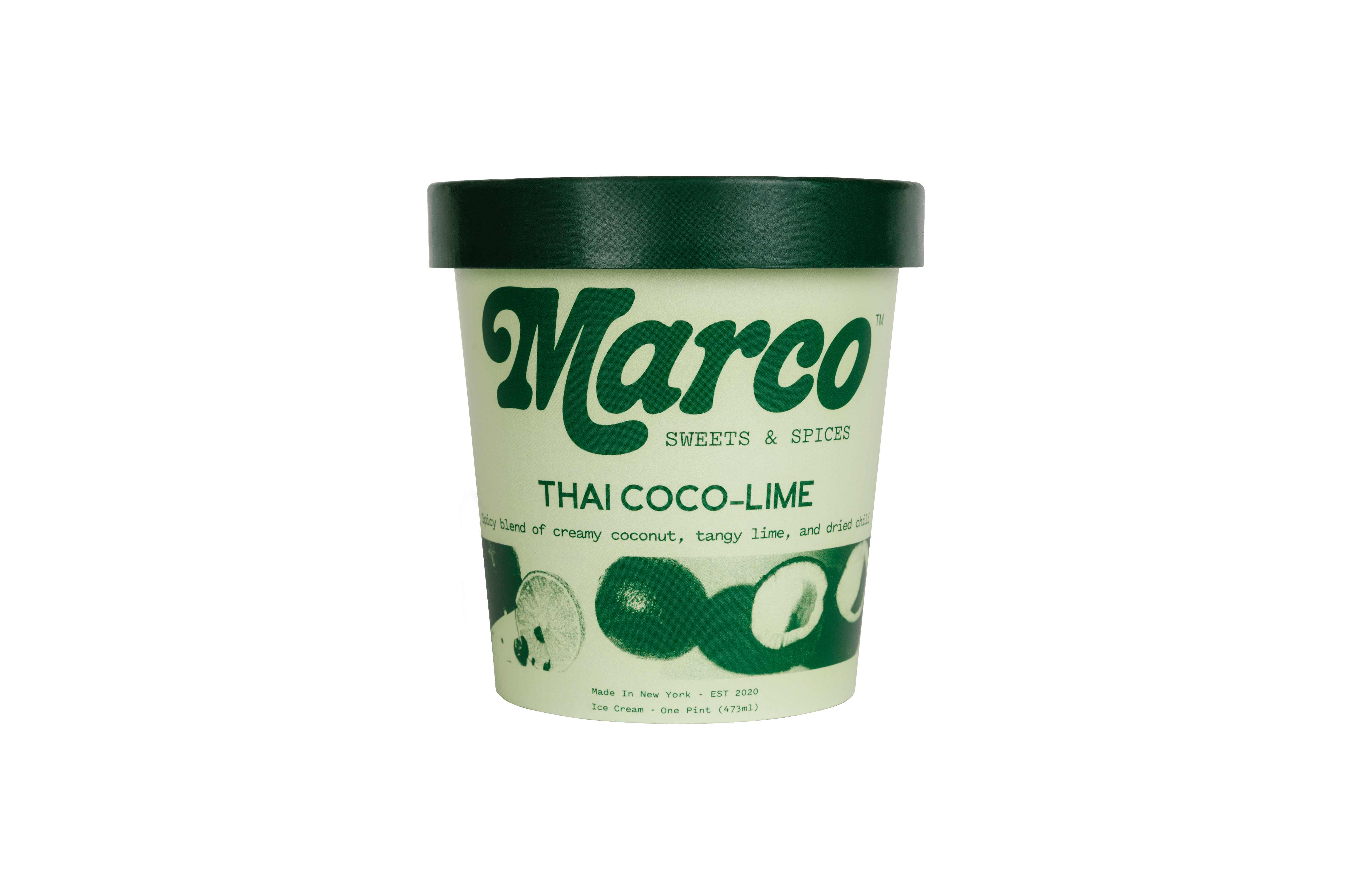 Marco Sweets Thai Coco Lime Ice Cream Pint 8 units per case 16.0 oz