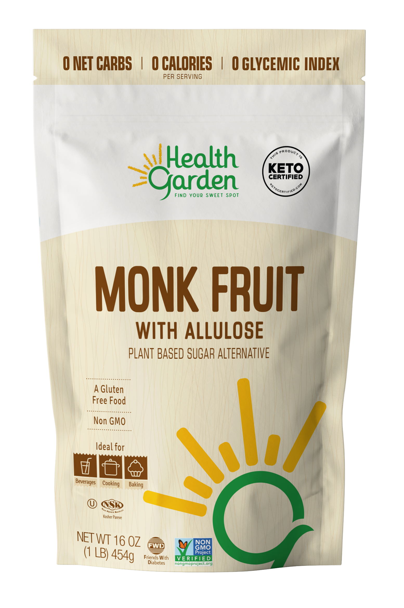 Health Garden Allulose Monk 1lb 12 units per case 16.0 oz