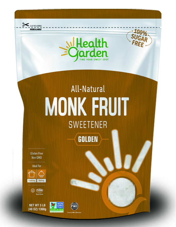 Health Garden Monk Fruit Golden Sweetener 8 units per case 3.0 lbs
