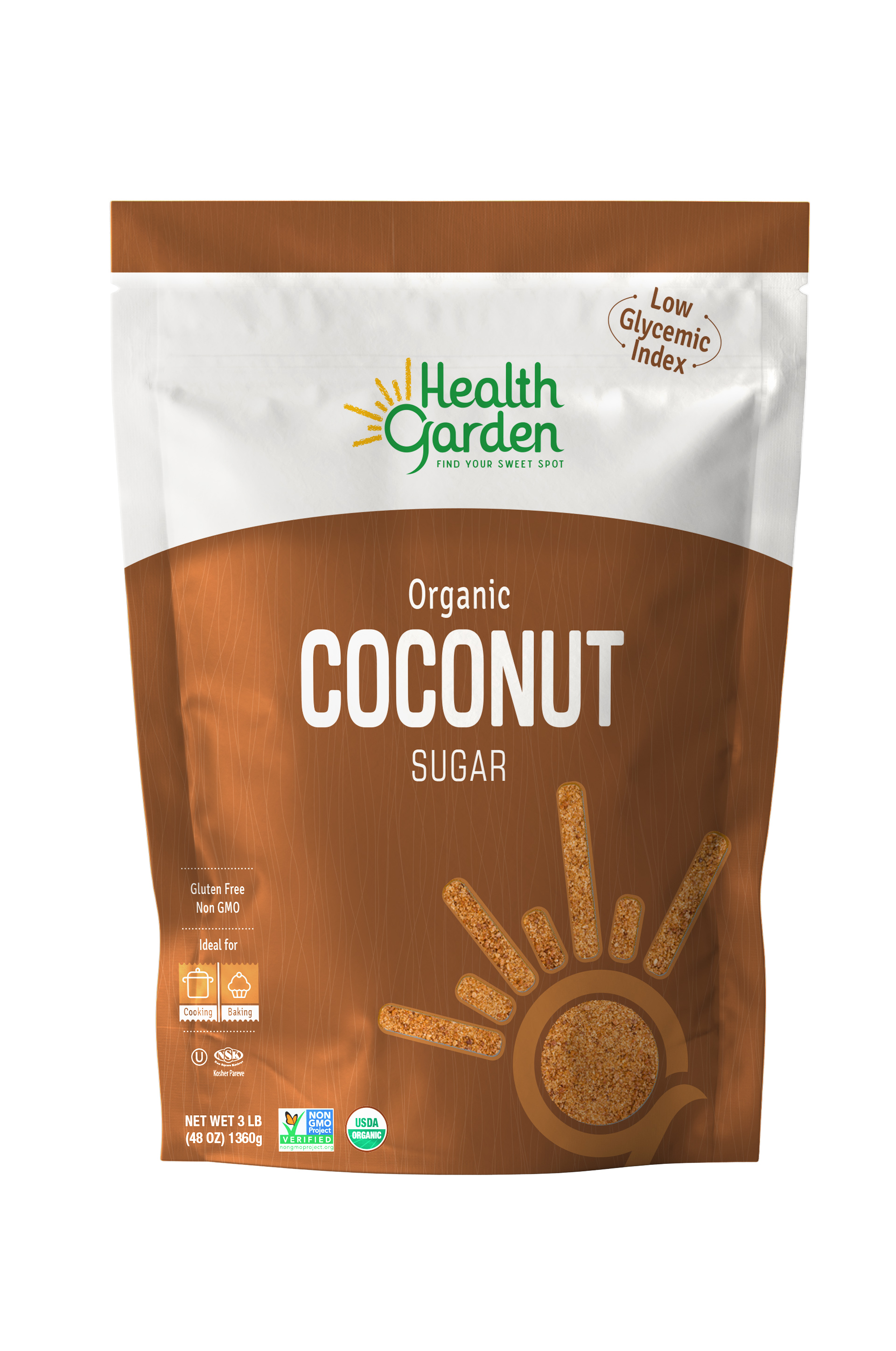 Health Garden Coconut Sugar 8 units per case 3.0 lbs