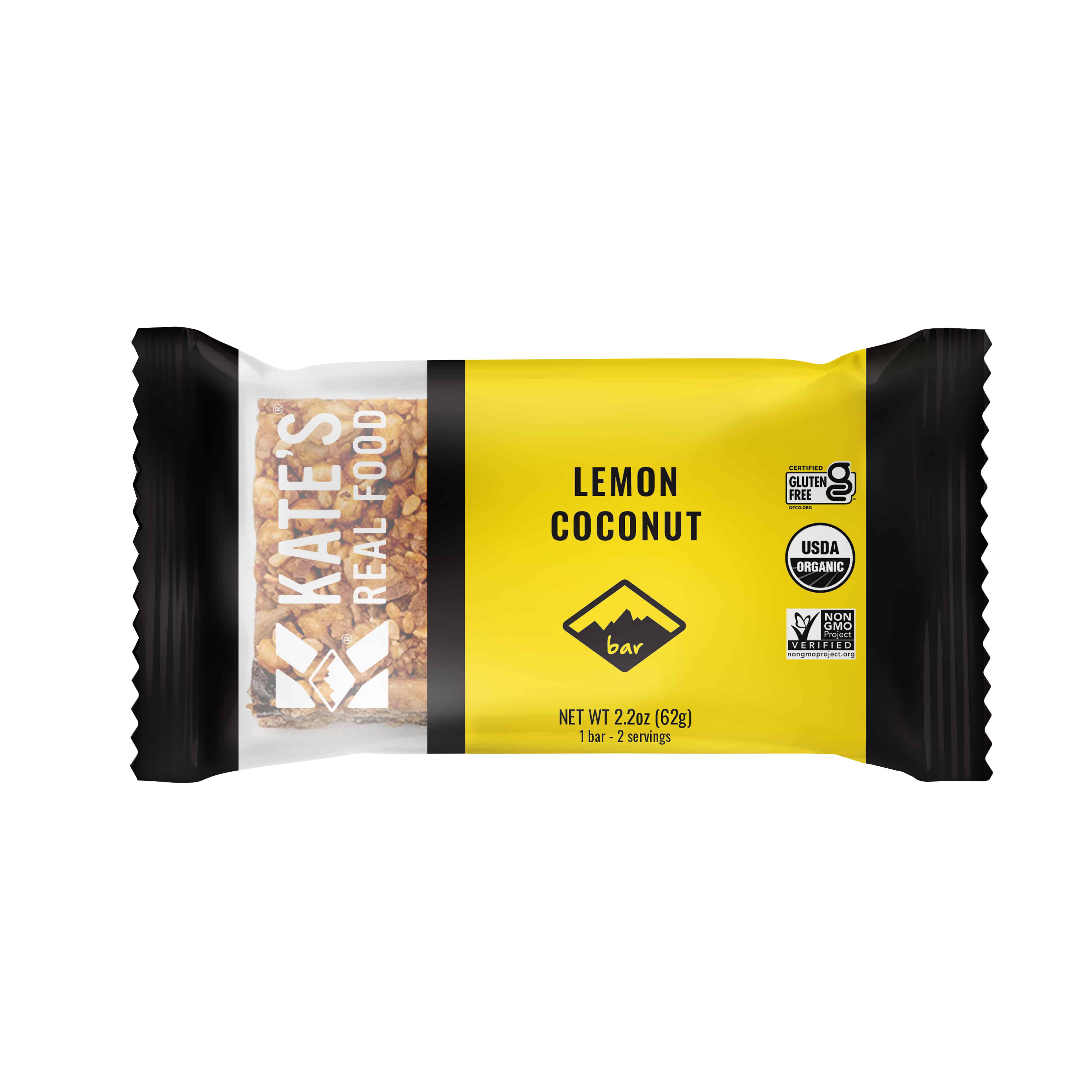 Kate's Real Food Organic Energy Bar - Lemon Coconut 12 innerpacks per case 2.2 oz