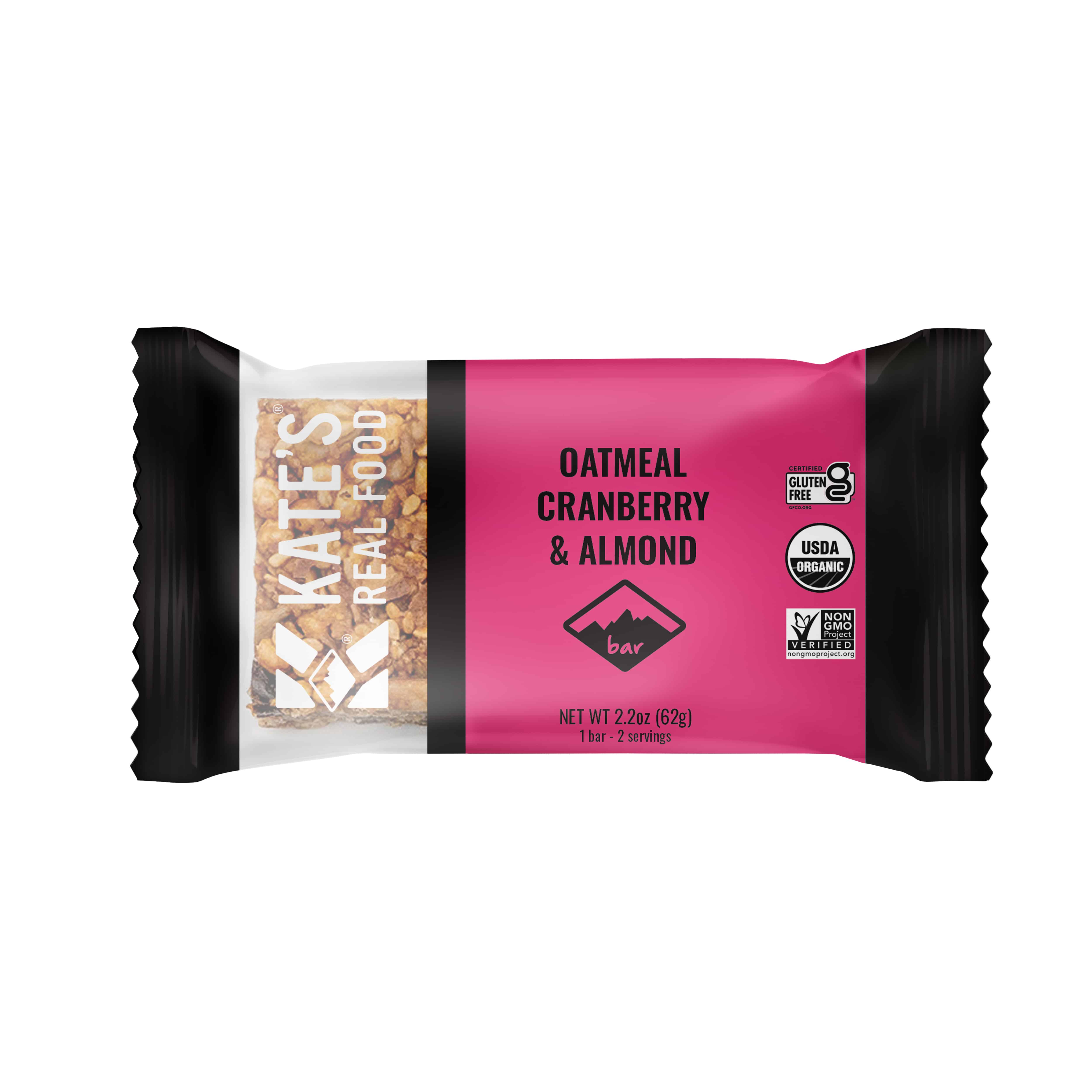 Kate's Real Food Organic Energy Bar - Oatmeal Cranberry Almond 12 innerpacks per case 2.2 oz