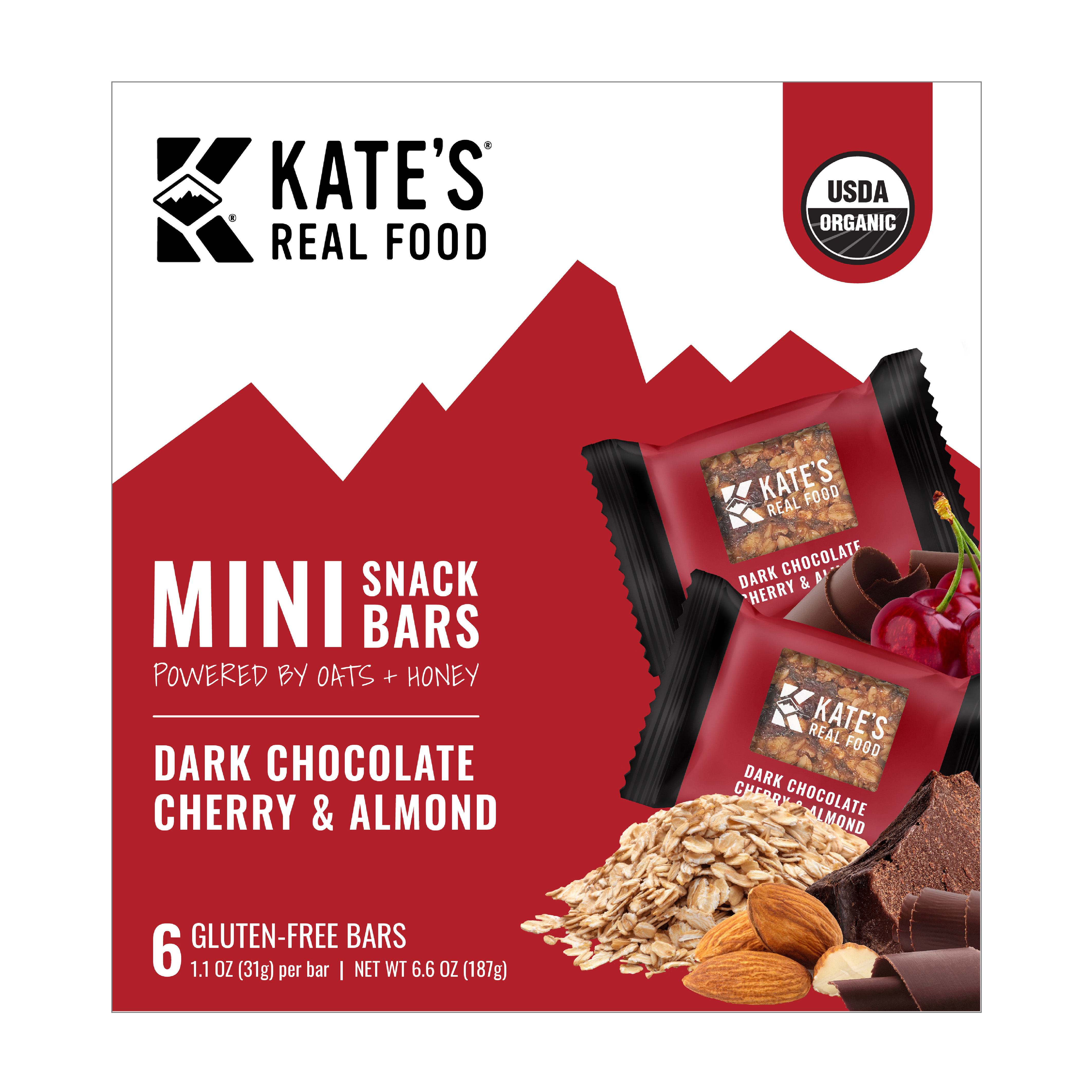 Kate's Real Food - Dark Chocolate Cherry & Almond Minis 8 units per case 6.6 oz