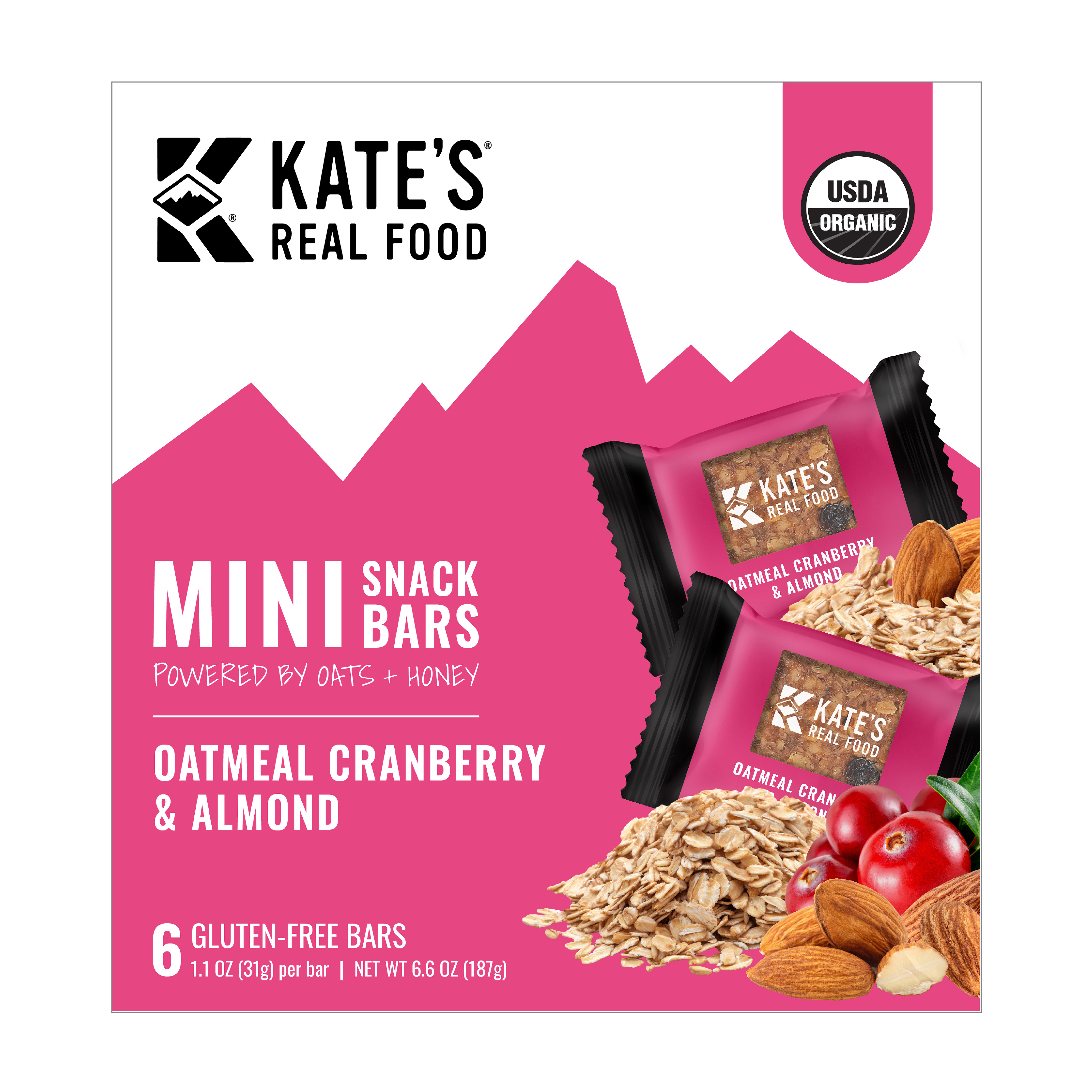 Kate's Real Food - Oatmeal Cranberry & Almond Minis 8 units per case 6.6 oz