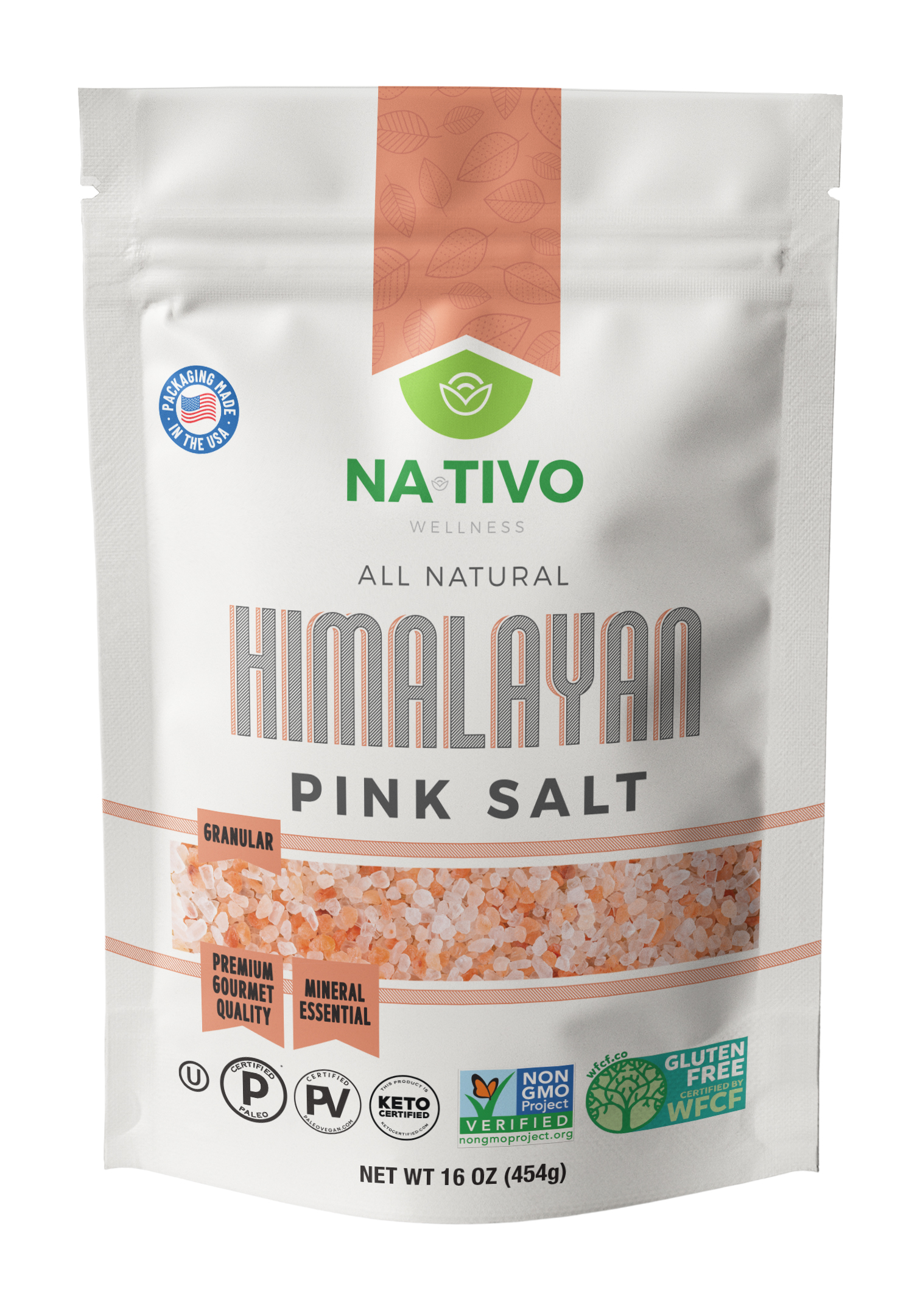 NaTivo All Natural Himalayan Pink Salt 12 units per case 1.0 lb