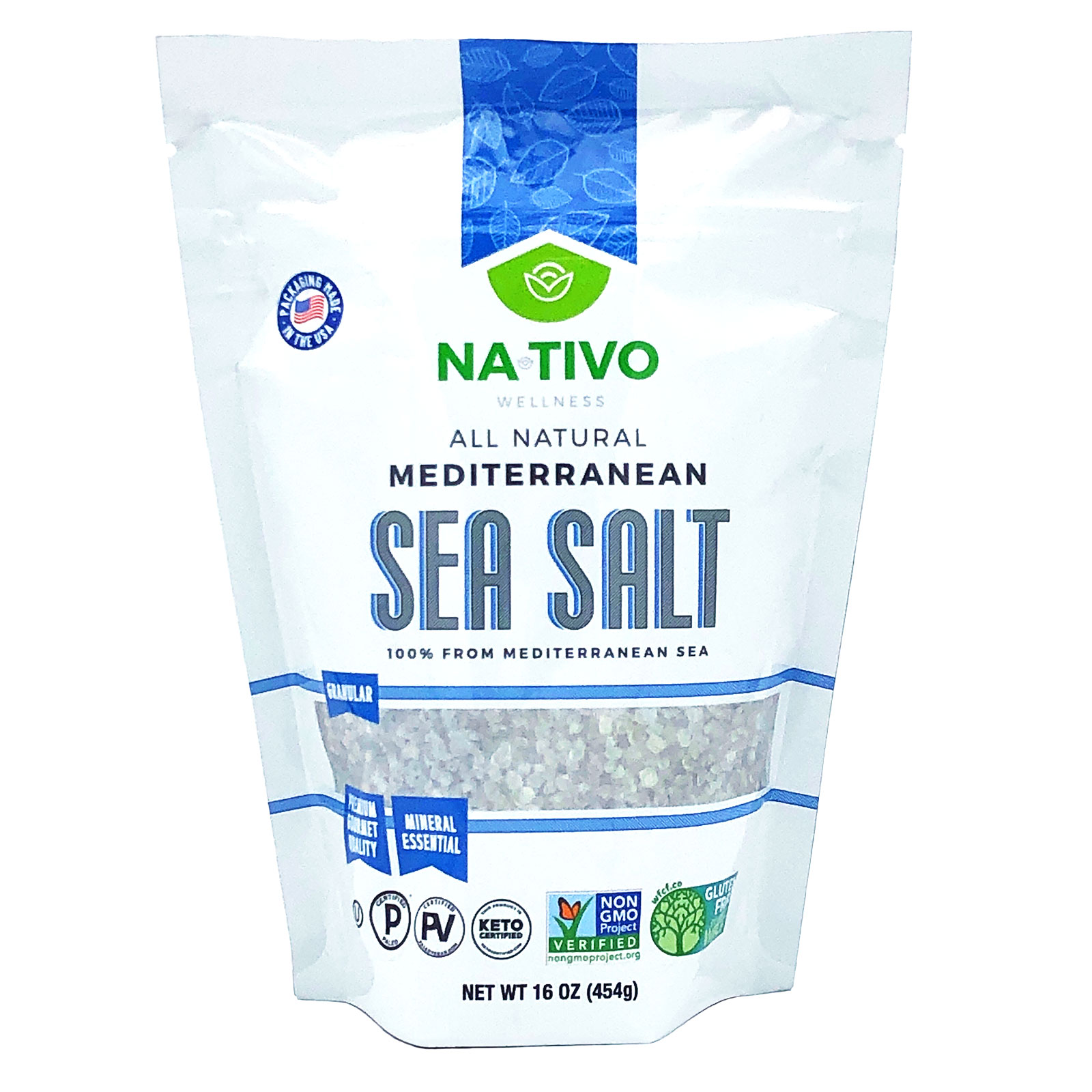 NaTivo All Natural Mediterranean Sea Salt 12 units per case 1.0 lb