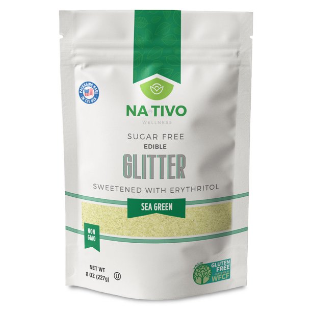 NaTivo Sugar Free Edible Glitter Sea Green 12 units per case 8.0 oz