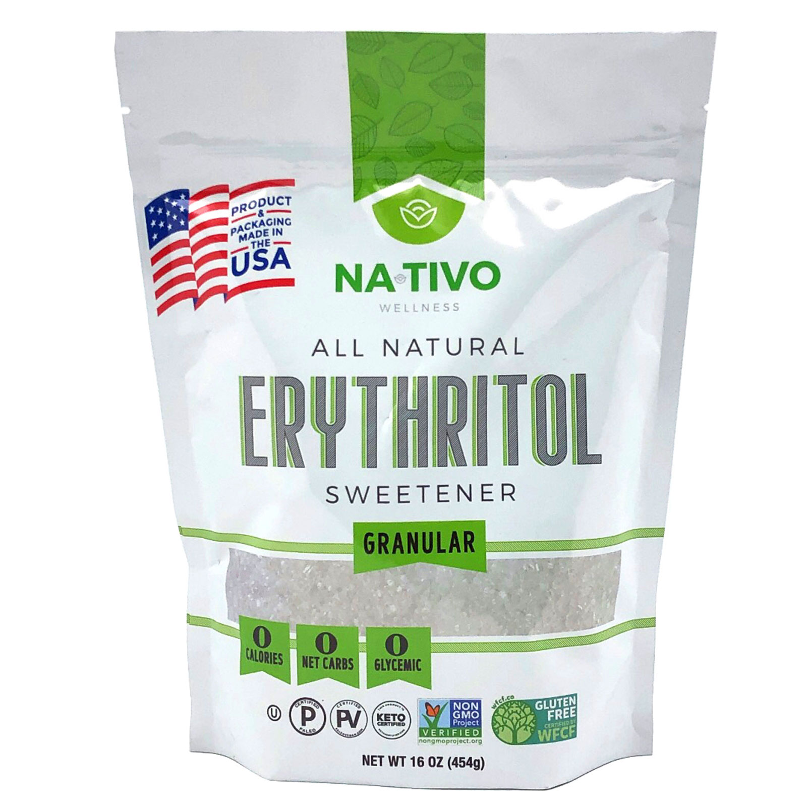 NaTivo All Natural Erythritol USA Sweetener 12 units per case 1.0 lb