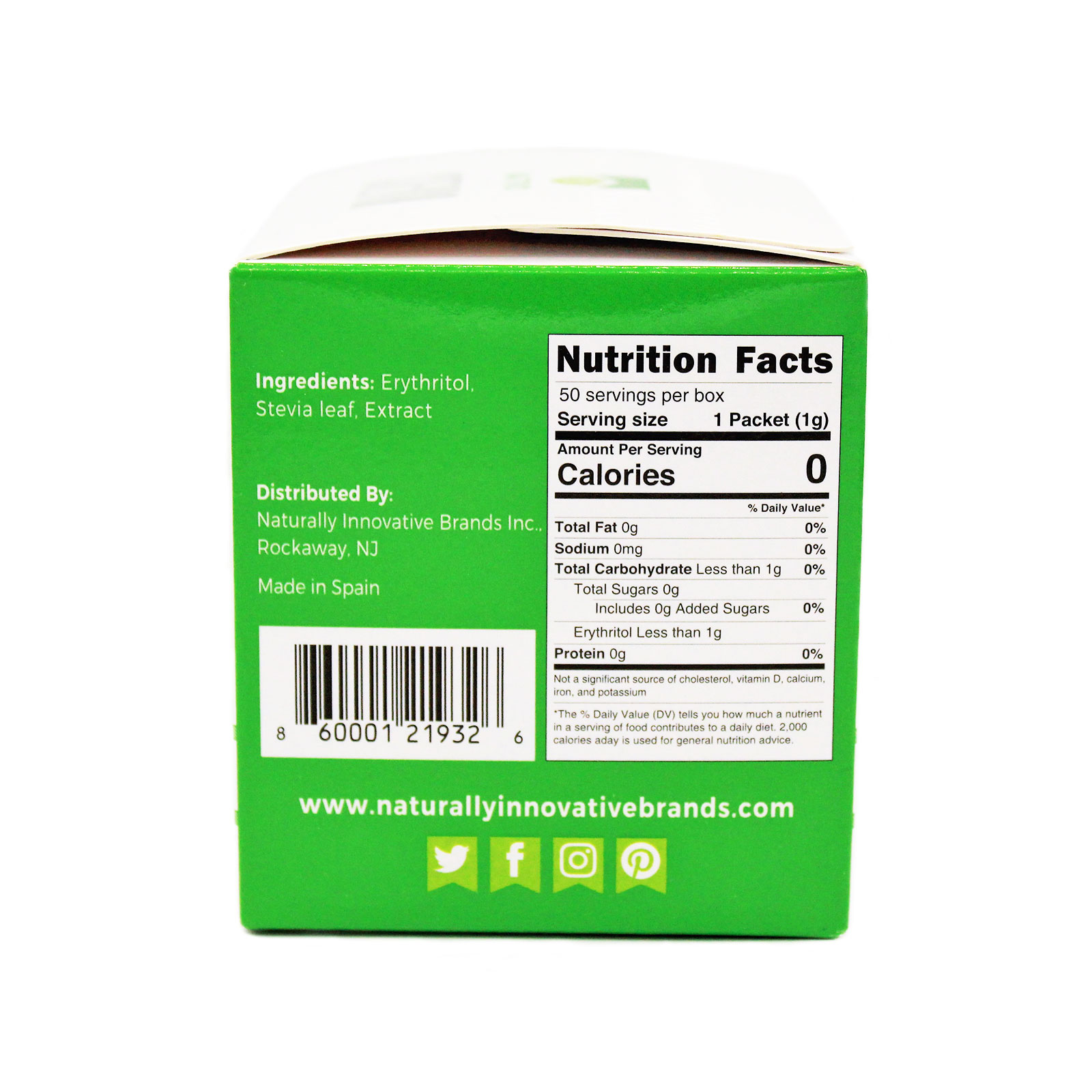 NaTivo All Natural Stevia Sweetener 50 ct 12 units per case 1.8 oz