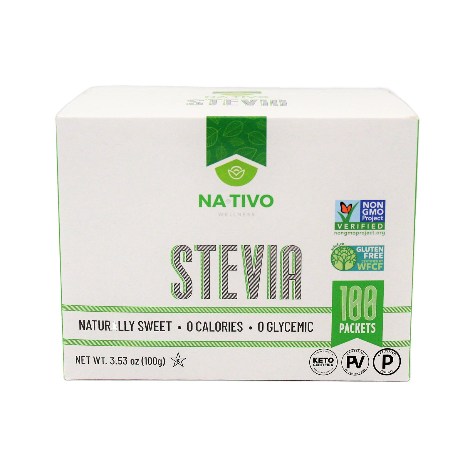 NaTivo All Natural Stevia Sweetener 100 ct 12 units per case 3.6 oz