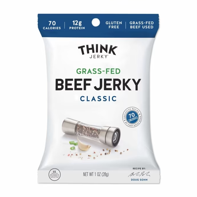 Think Jerky Classic 100% Grass-Fed Beef Jerky 4 innerpacks per case 1.0 oz