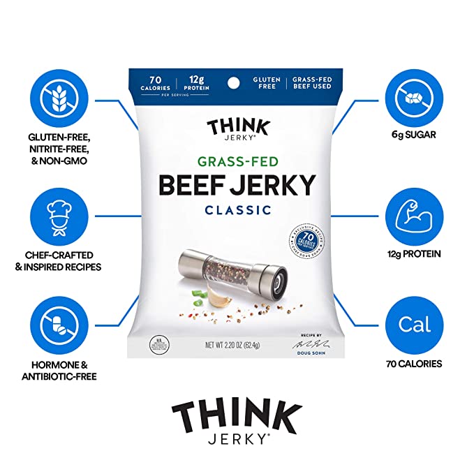 Think Jerky Classic 100% Grass-Fed Beef Jerky - CL22 - Grovara