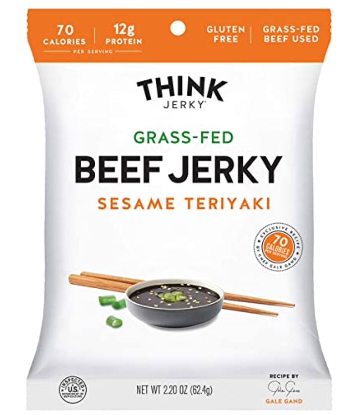 Think Jerky Sesame Teriyaki 100% Grass-Fed Beef Jerky 6 innerpacks per case 2.2 oz