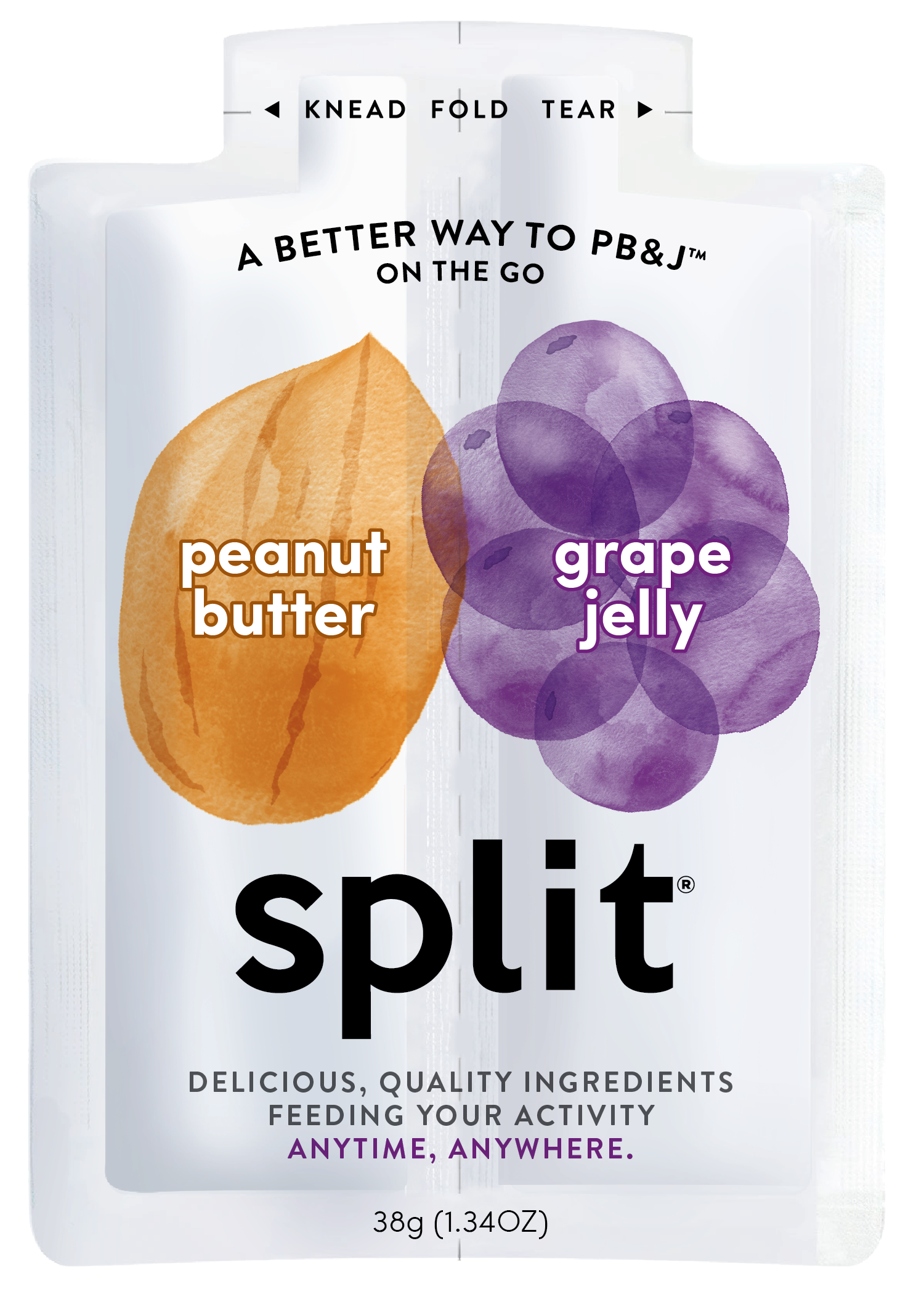 Split Nutrition Peanut Butter and Grape Jelly (10ct box) 6 innerpacks per case 1.4 oz
