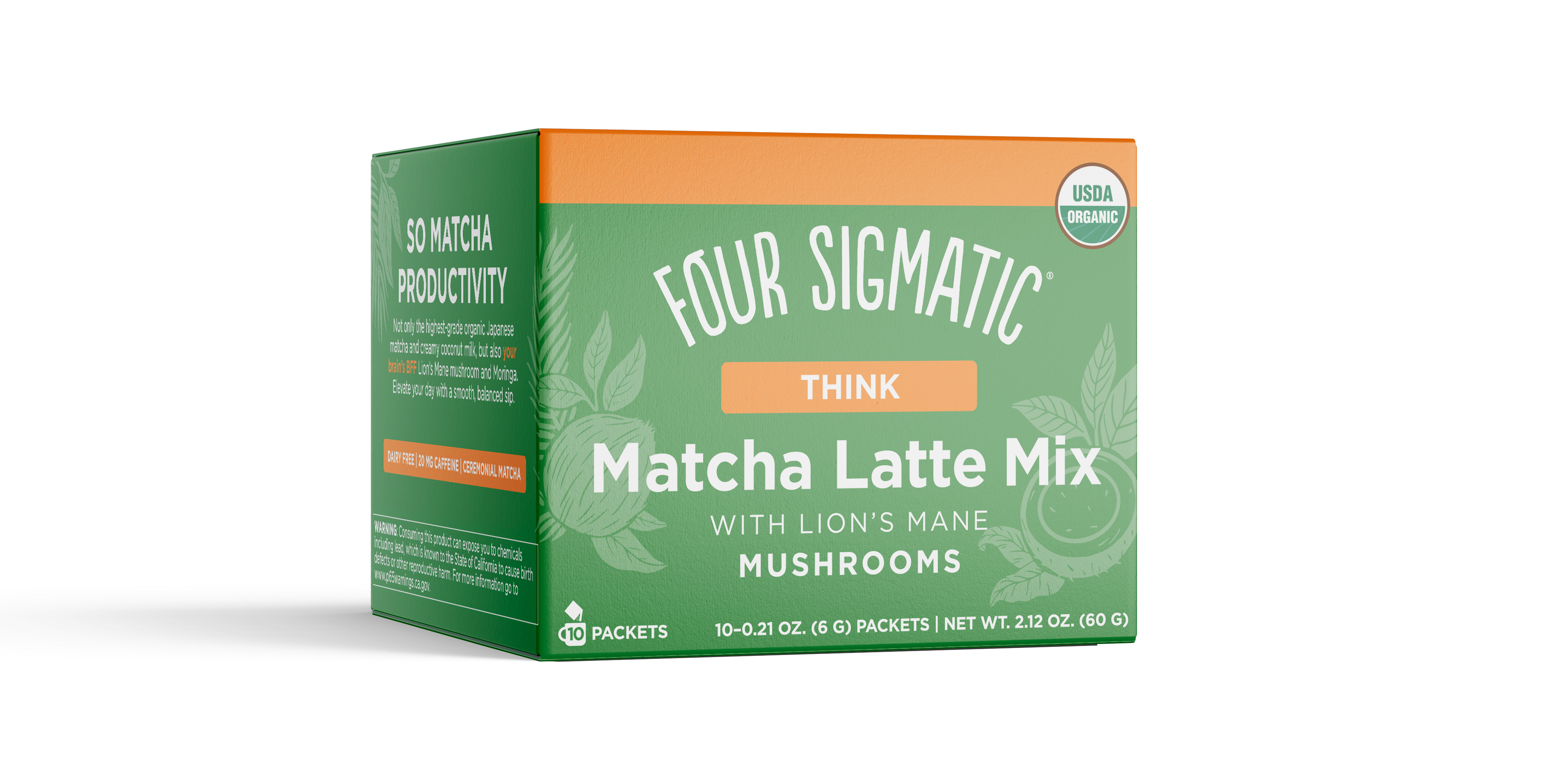 Four Sigmatic Matcha Latte with Lion's Mane 10ct Box 144 units per case 2.2 oz