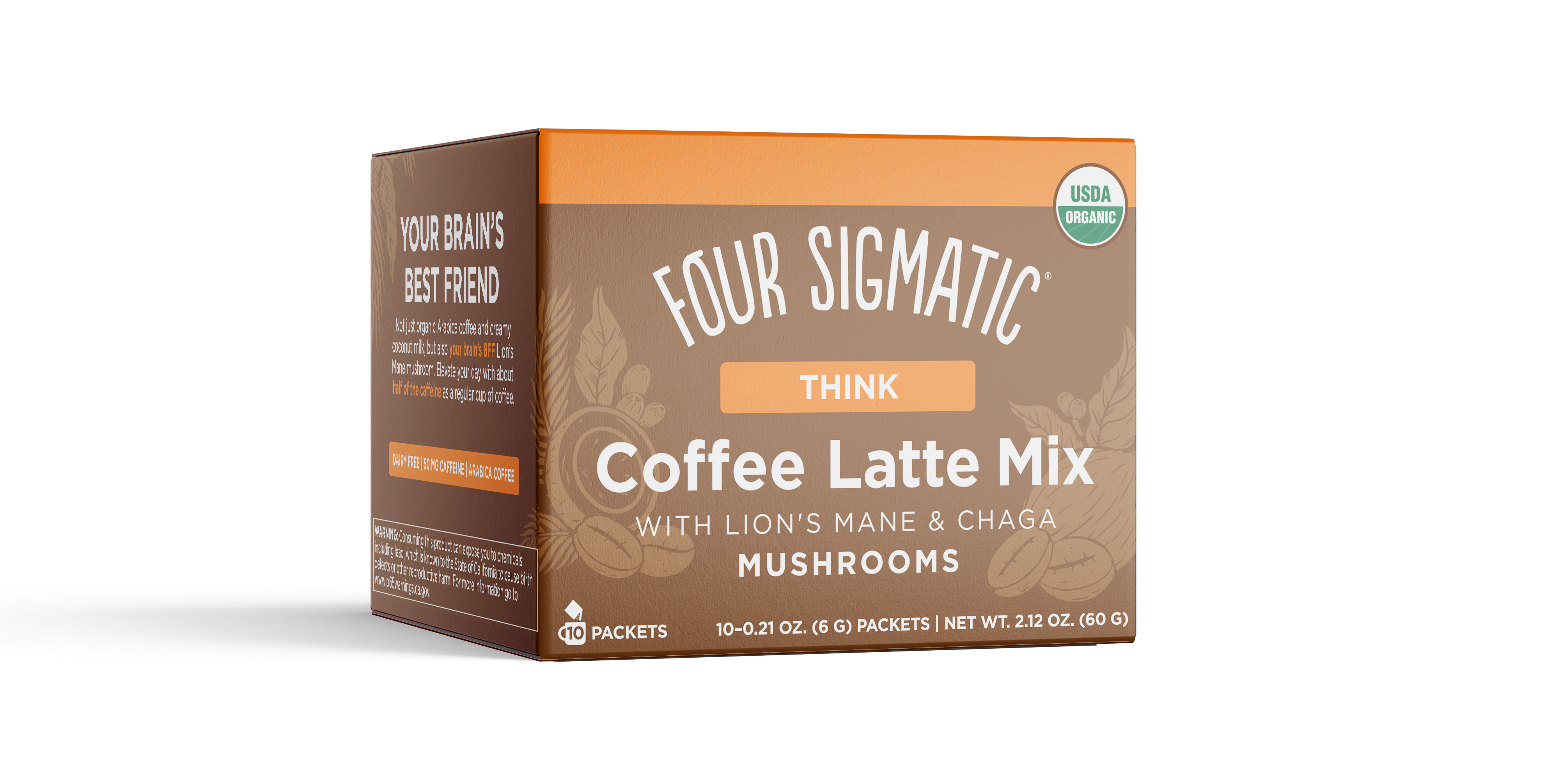 Four Sigmatic Coffee Latte with Lion's Mane 10ct Box 144 units per case 2.2 oz