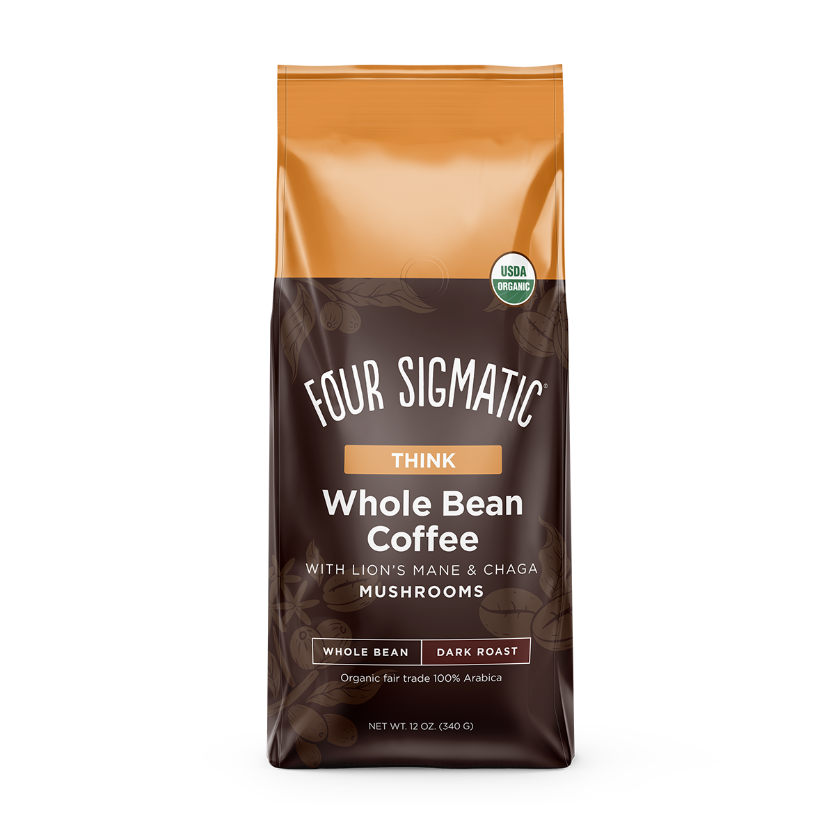Four Sigmatic Think Whole Bean Coffee with Lion's Mane & Chaga 8 units per case 12.0 oz