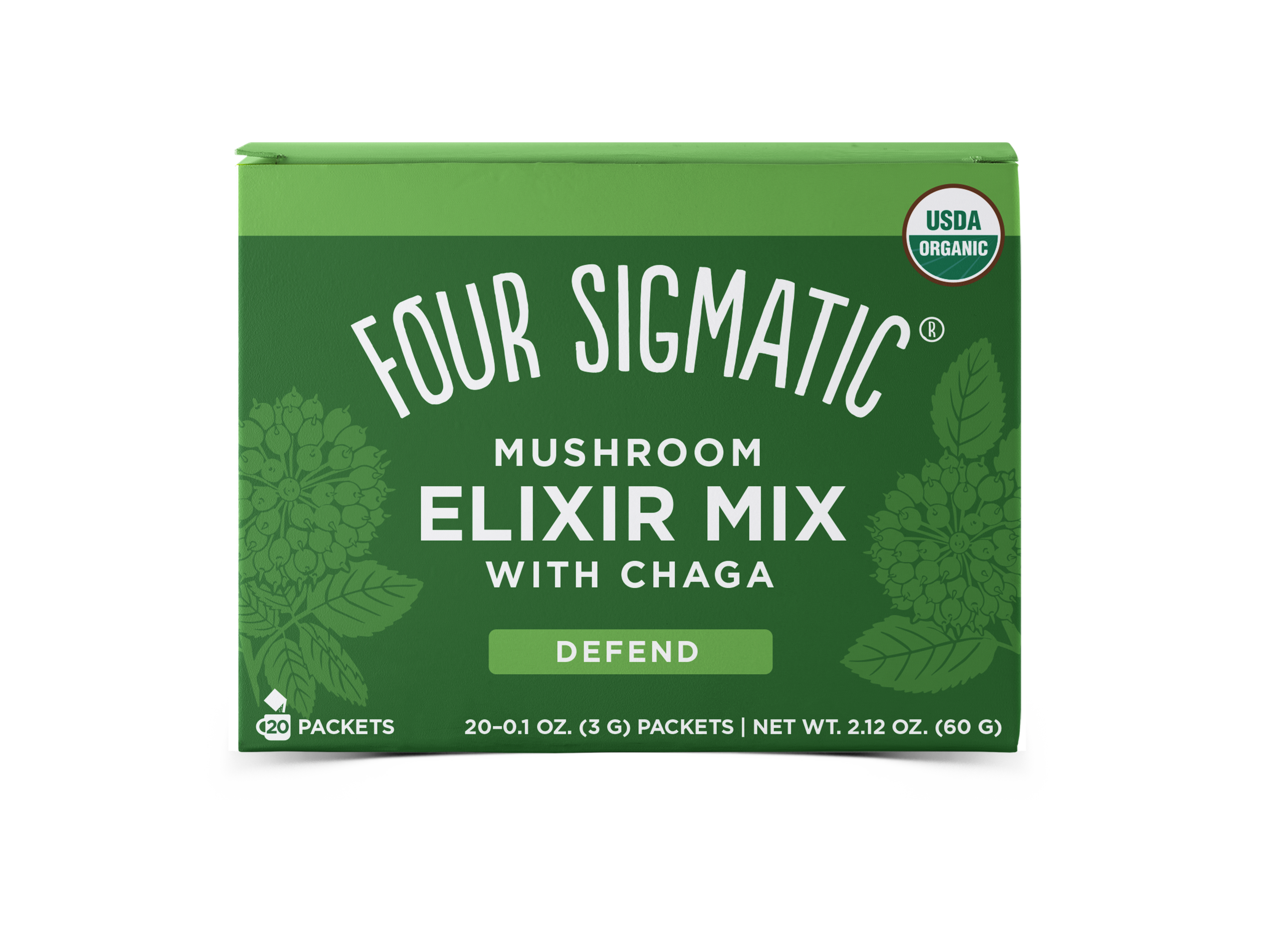 Four Sigmatic Mushroom Elixir Mix with Chaga 20ct Box 144 units per case 2.2 oz