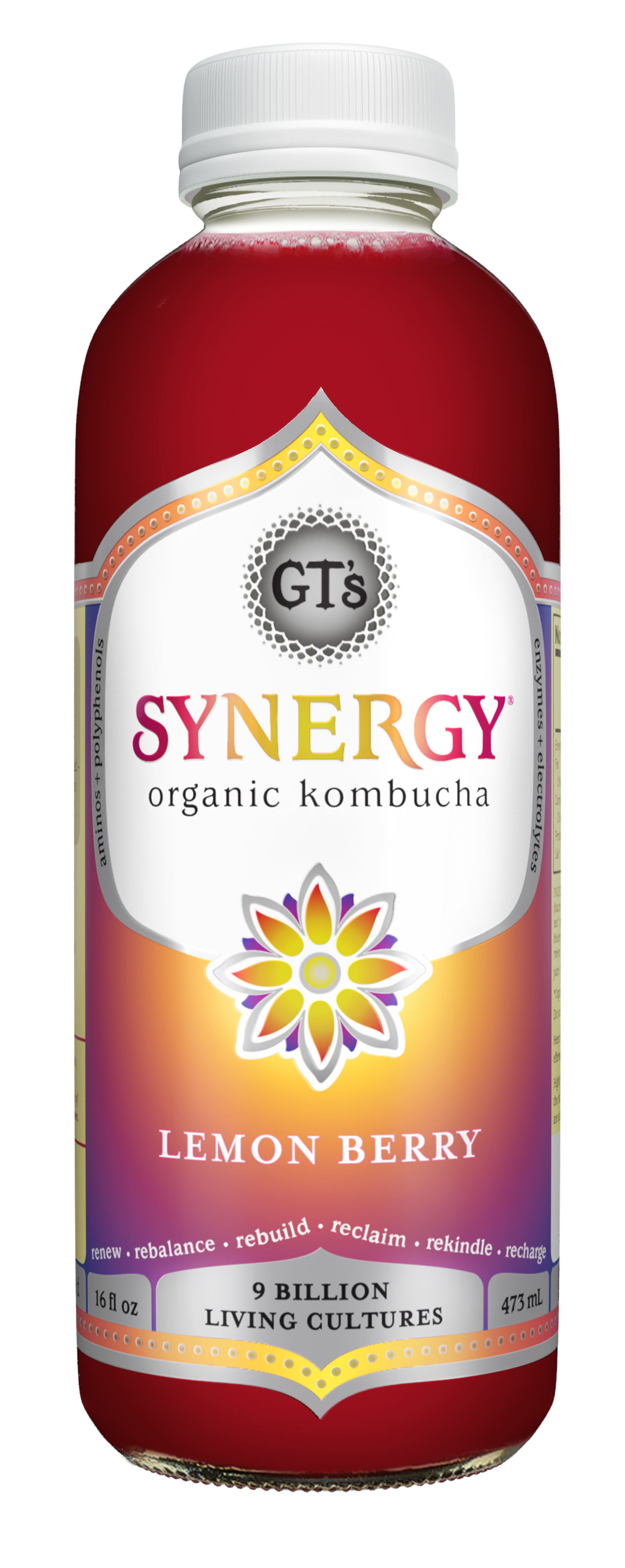 GT's Synergy Kombucha Lemon Berry 12 units per case 16.0 fl