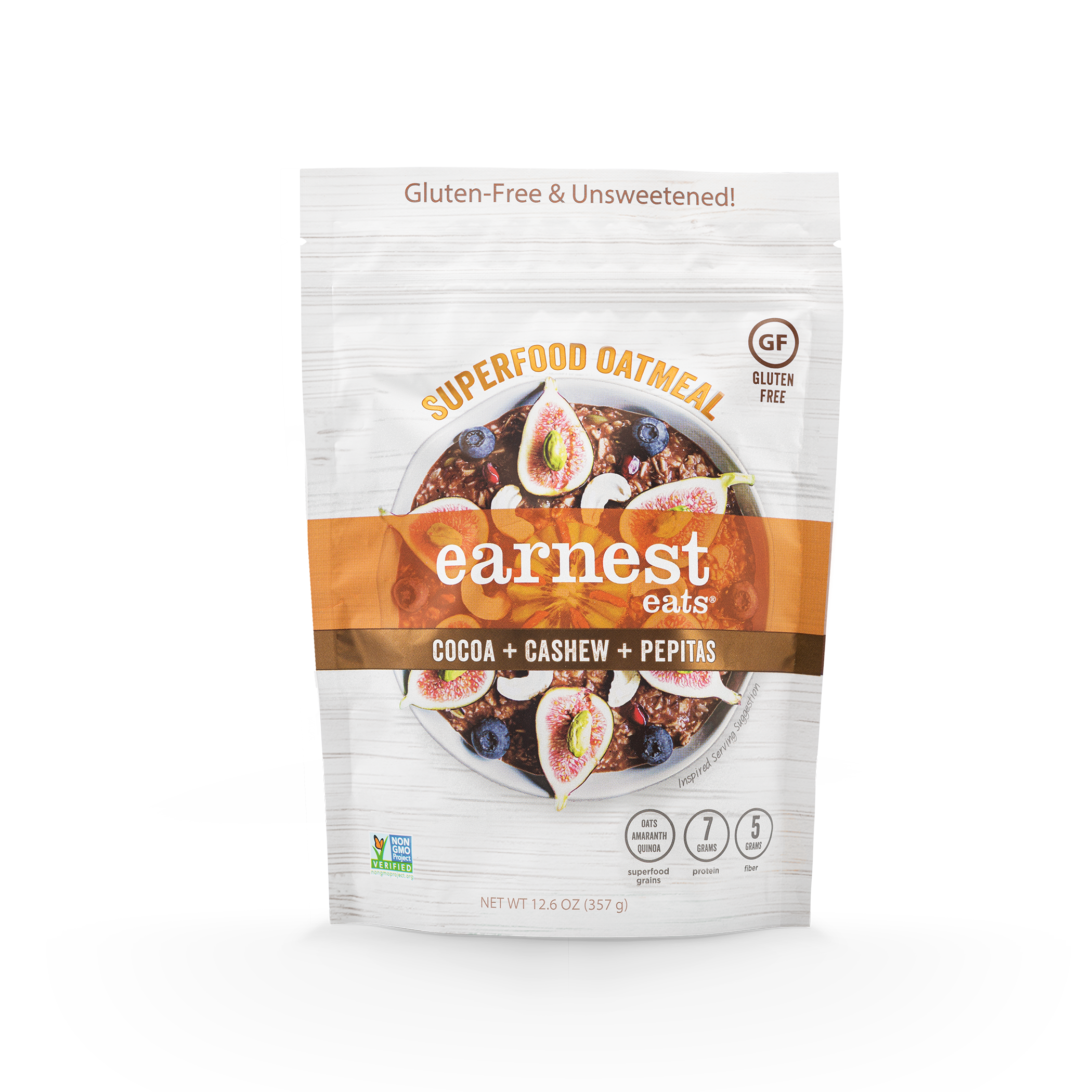 Earnest Eats Superfood Oatmeal Pantry Bag-Cocoa Cashew 6 units per case 12.6 oz