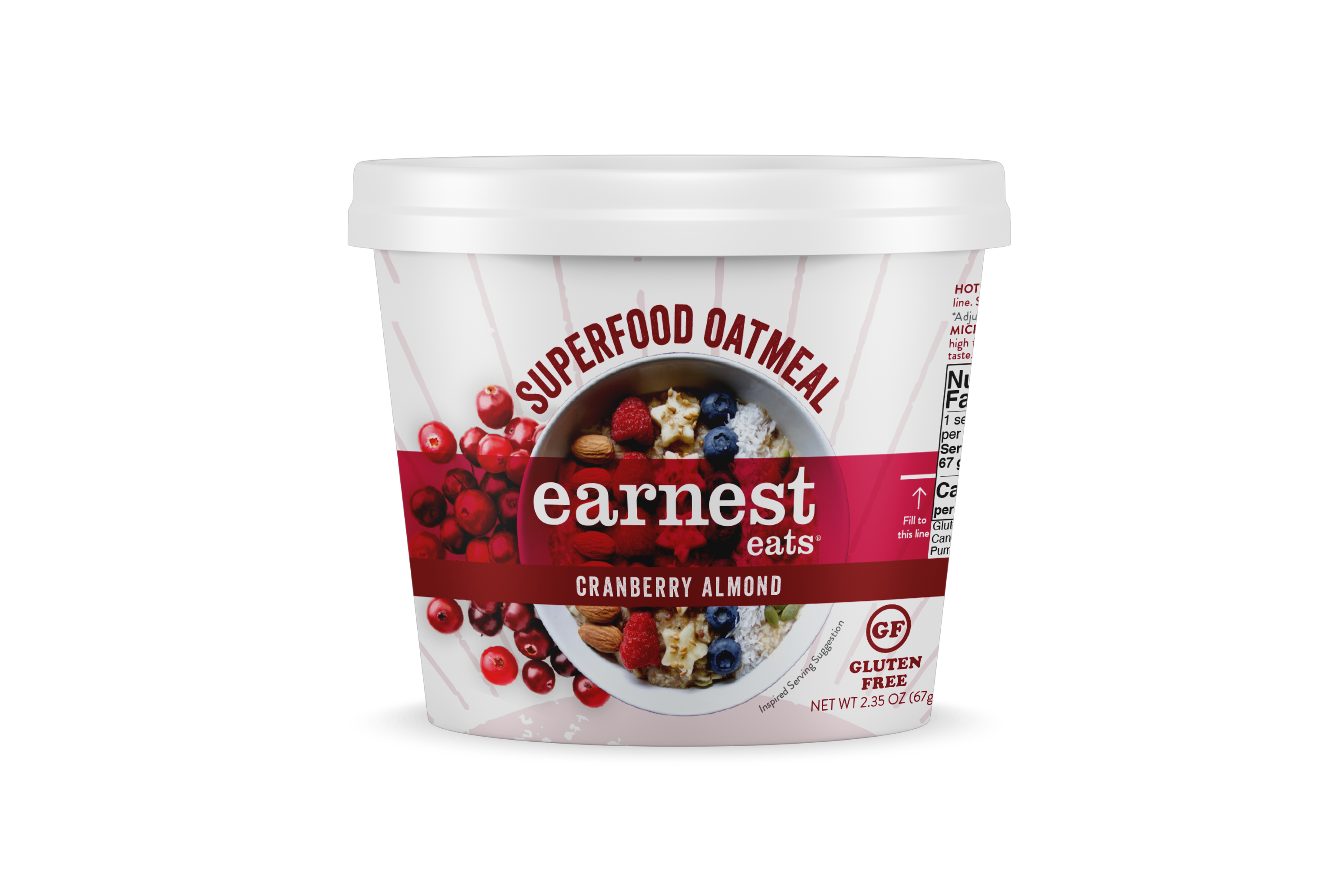 Earnest Eats Superfood Oatmeal Cups-Cranberry Almond 12 units per case 2.1 oz