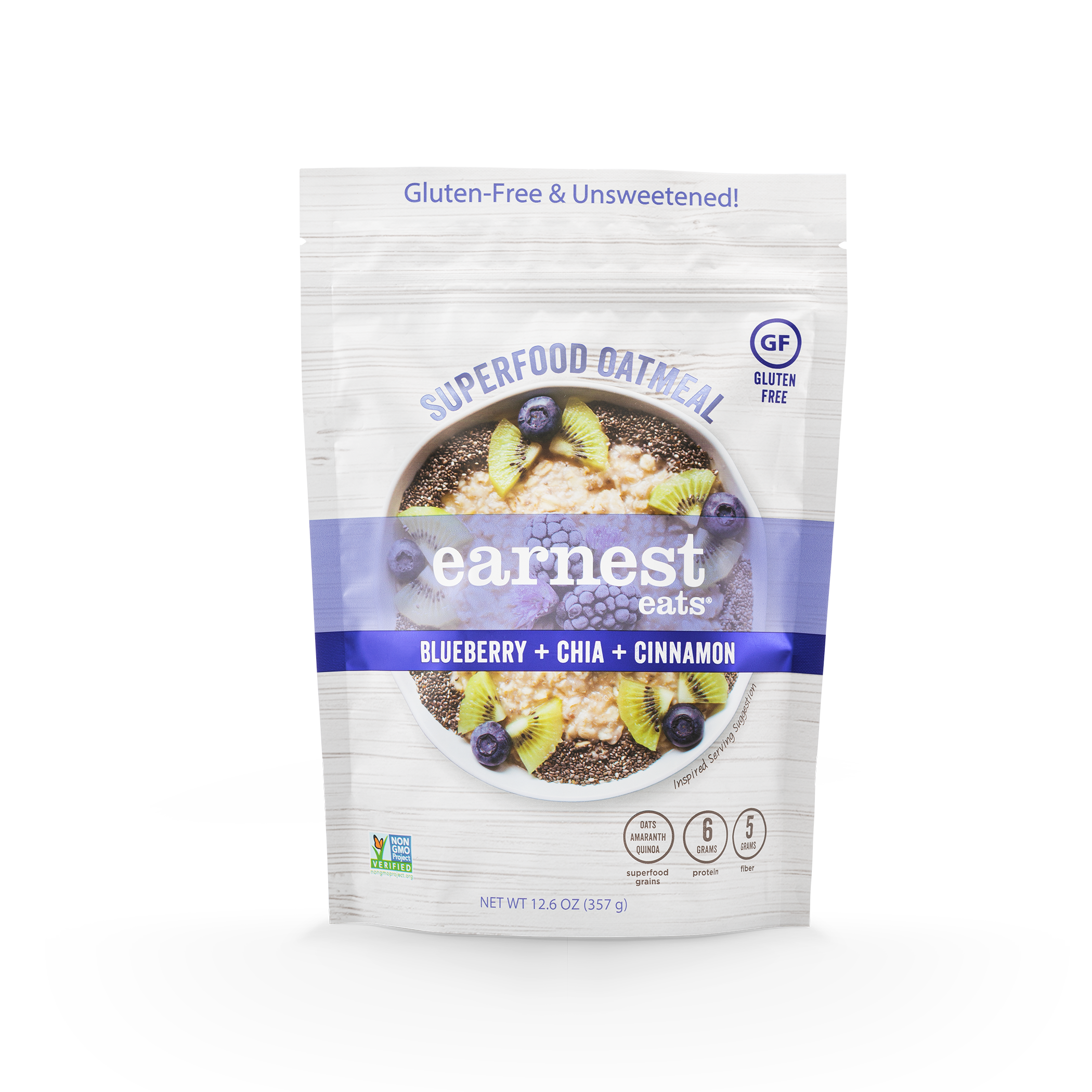 Earnest Eats Superfood Oatmeal Pantry Bag-Blueberry Chia 6 units per case 12.6 oz