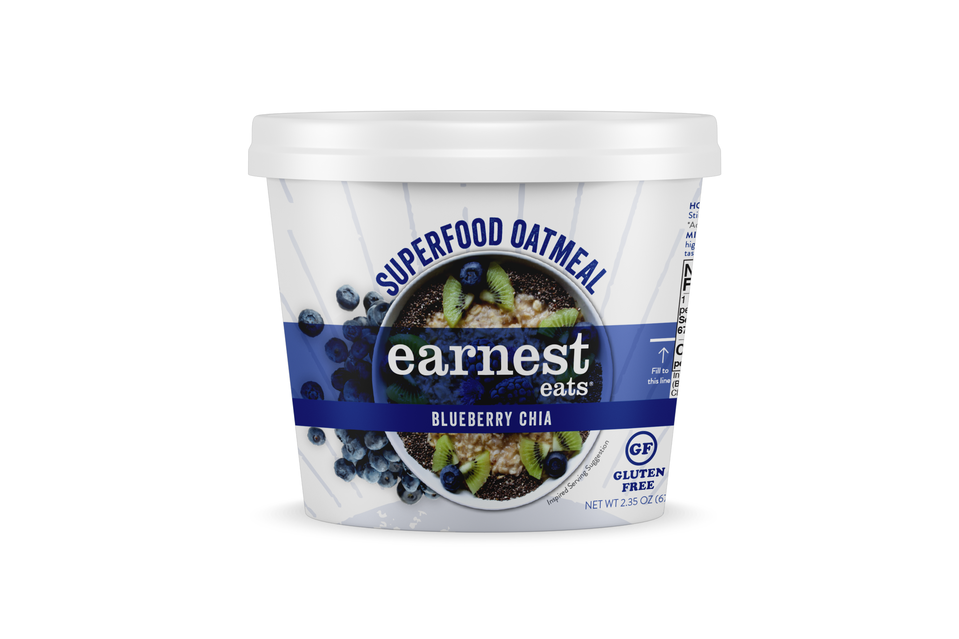 Earnest Eats Superfood Oatmeal Cups-Blueberry Chia 12 units per case 2.1 oz