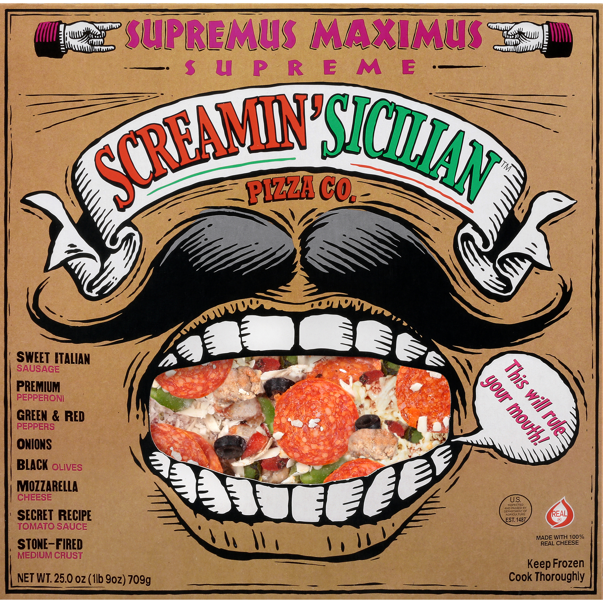 Screamin' Sicilian Supremus Maximus (Supreme) Pizza 12 units per case 25.0 oz