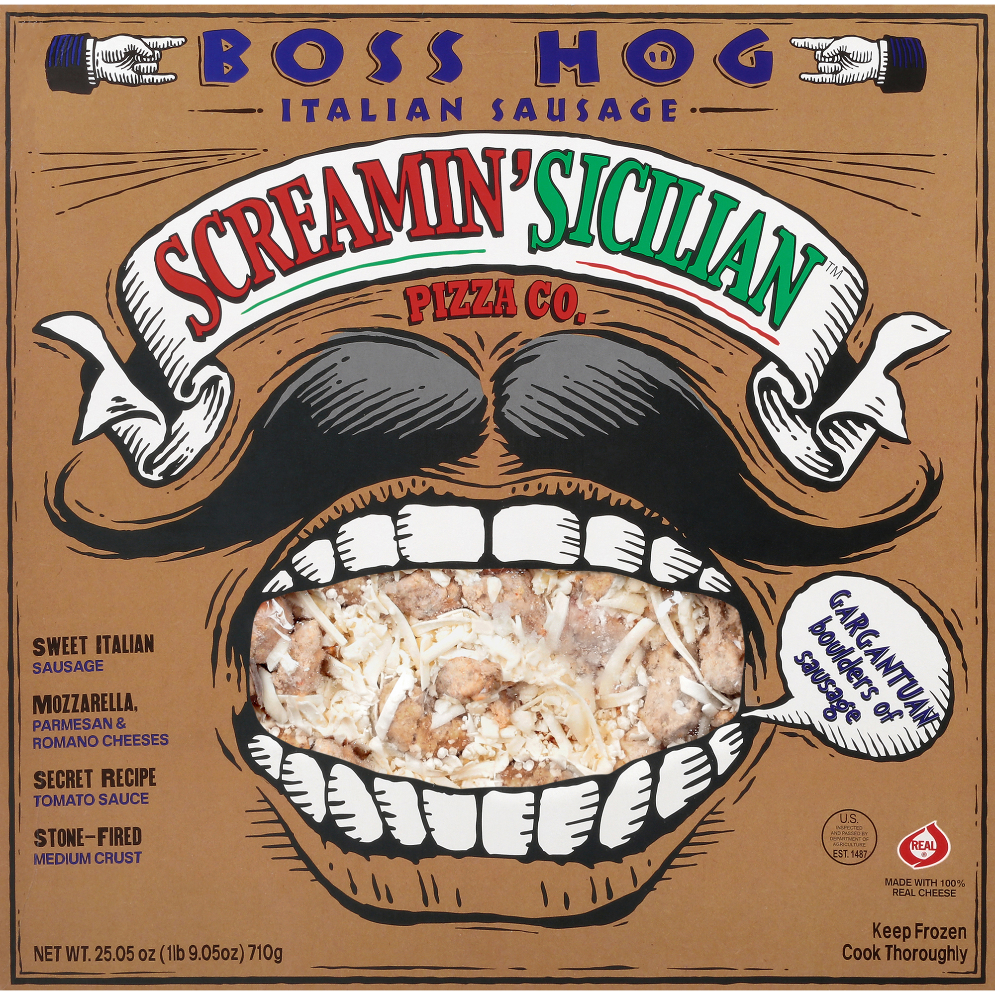 Screamin' Sicilian Boss Hog (Italian Sausage) Pizza 12 units per case 25.1 oz